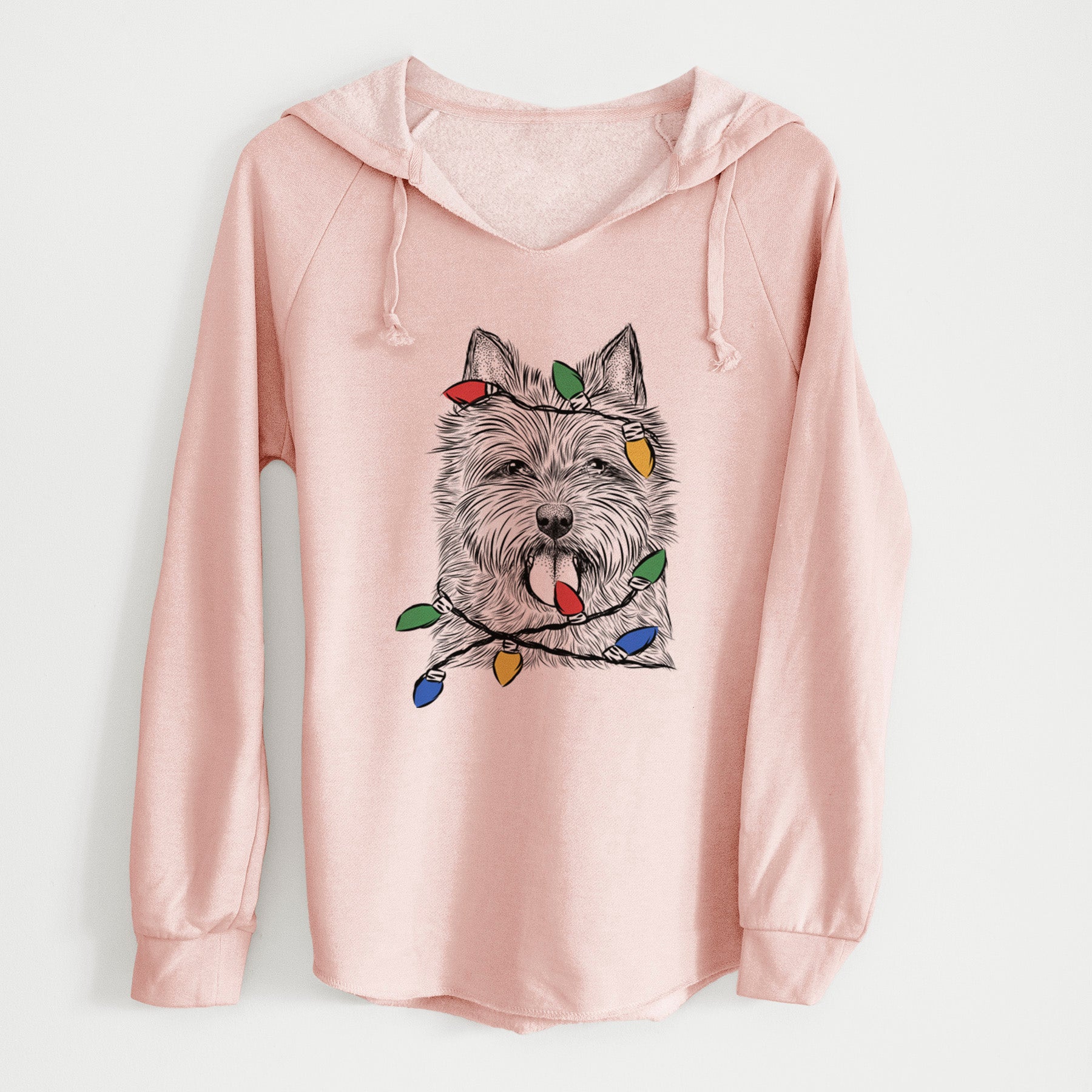 Christmas Lights Alfie the Norwich Terrier - Cali Wave Hooded Sweatshirt