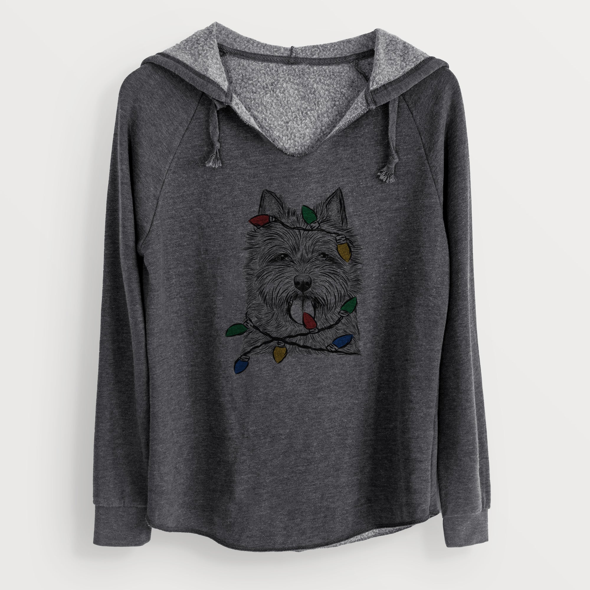 Christmas Lights Alfie the Norwich Terrier - Cali Wave Hooded Sweatshirt