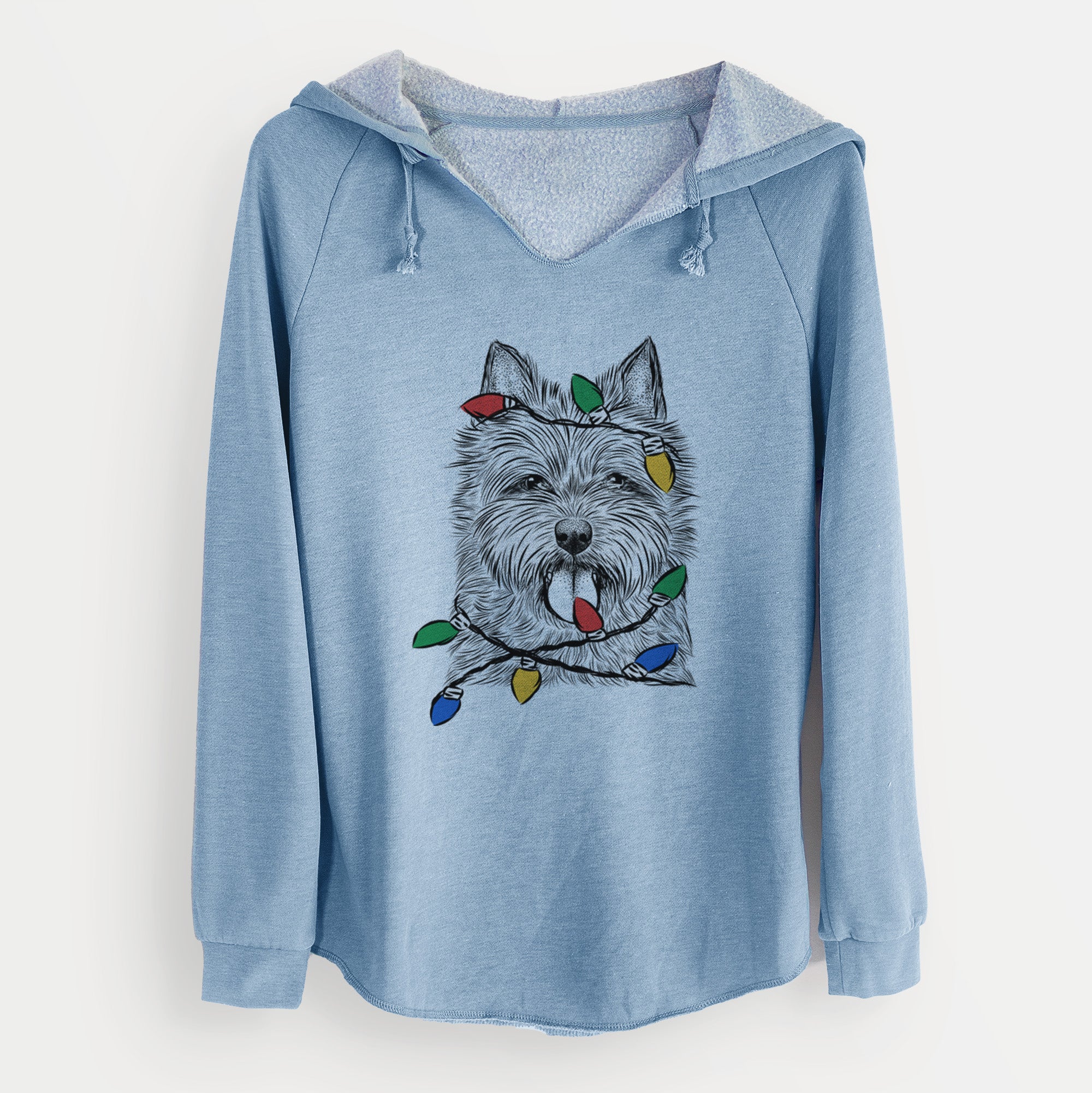 Christmas Lights Alfie the Norwich Terrier - Cali Wave Hooded Sweatshirt