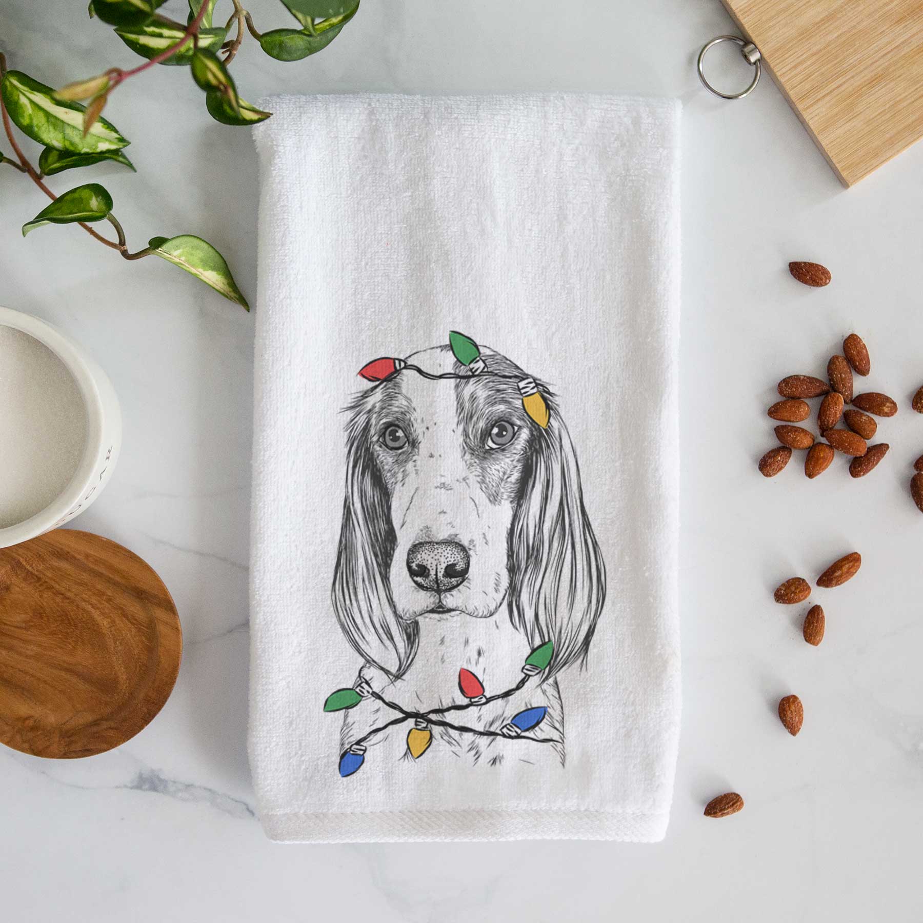 Aline the Irish Red and White Setter Decorative Hand Towel