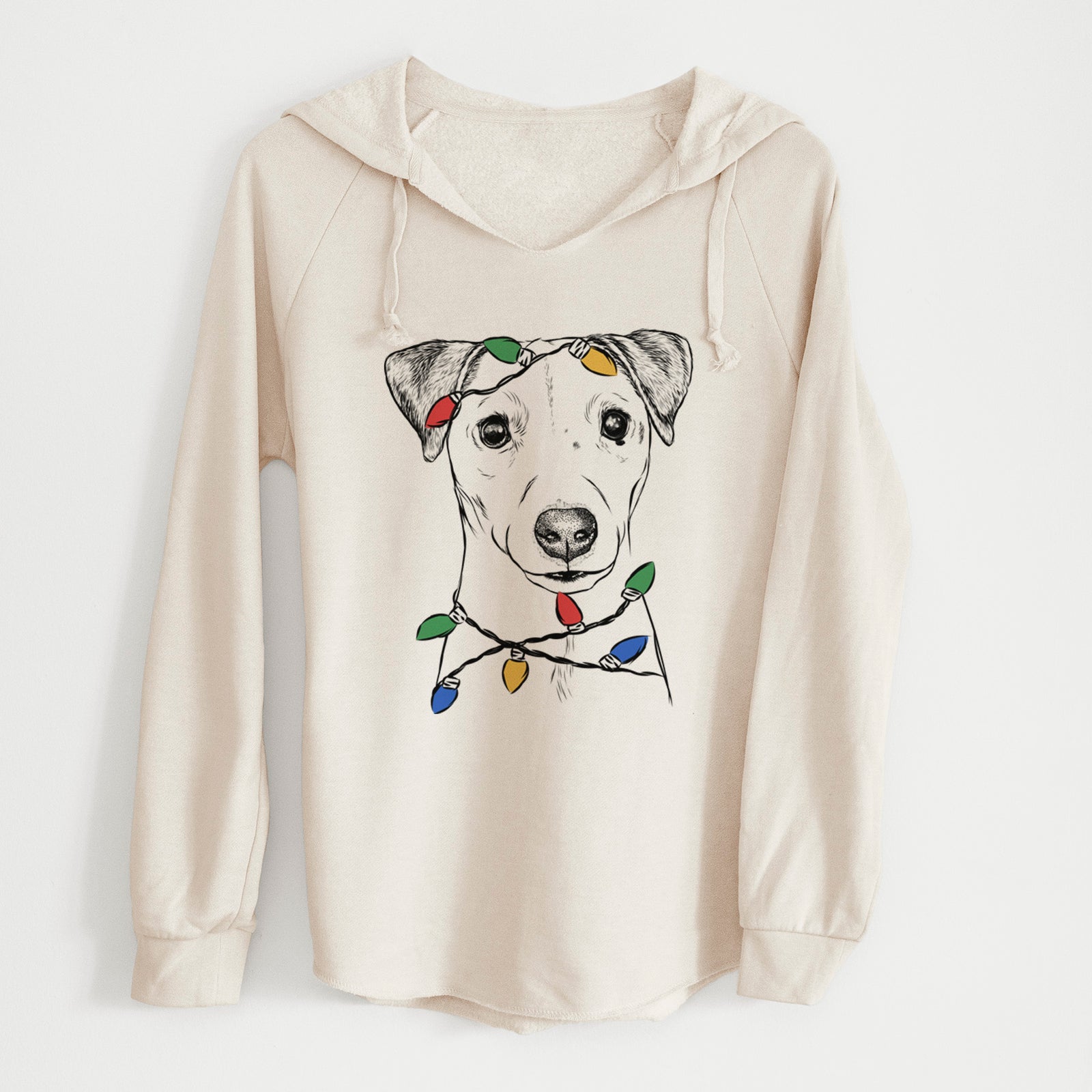 Christmas Lights Ally the Jack Russell Terrier - Cali Wave Hooded Sweatshirt