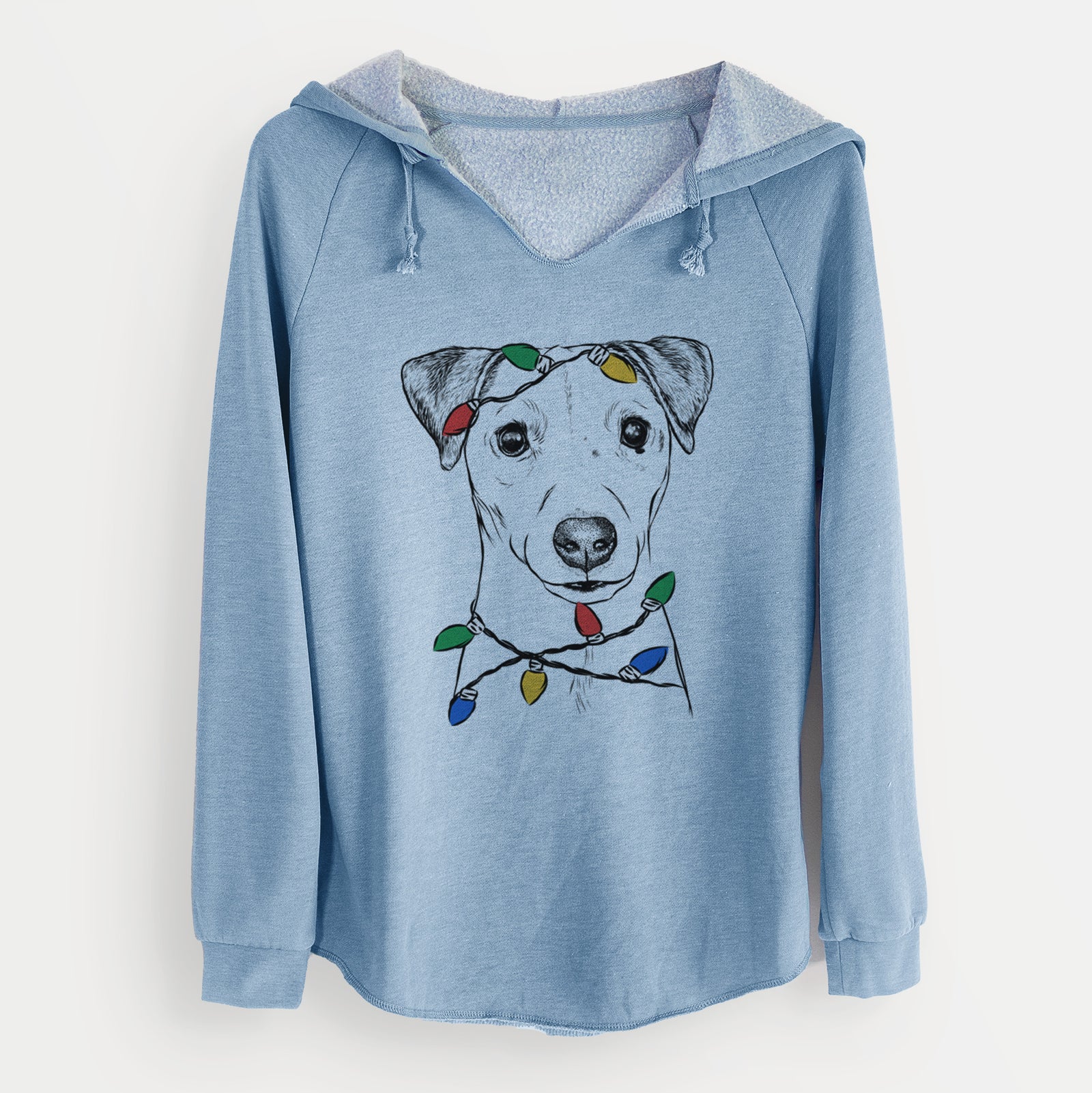 Christmas Lights Ally the Jack Russell Terrier - Cali Wave Hooded Sweatshirt