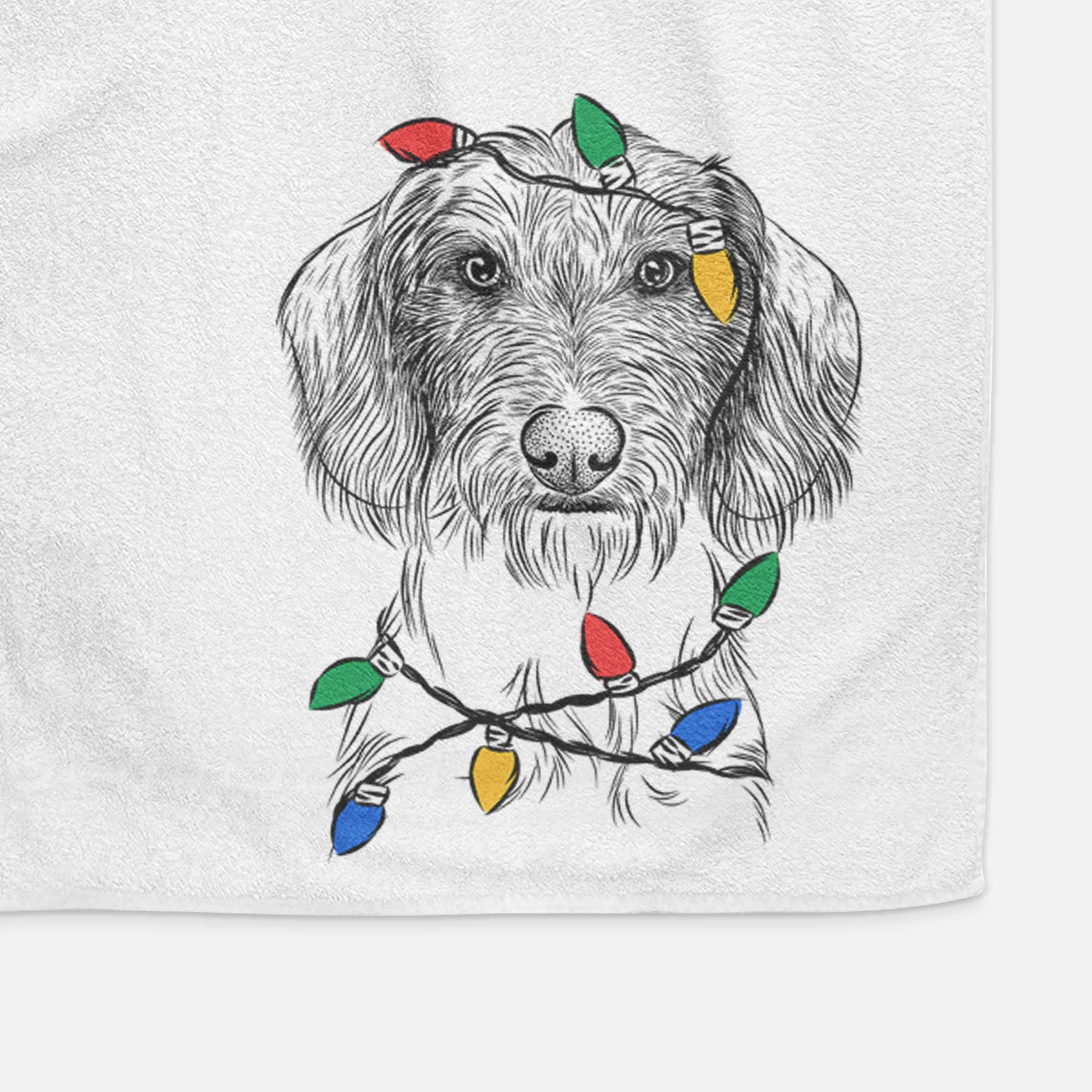 Almond the Wirehaired Dachshund Decorative Hand Towel