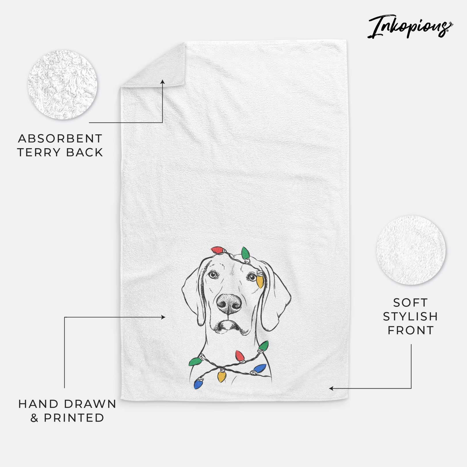 Almond the Vizmaraner Decorative Hand Towel