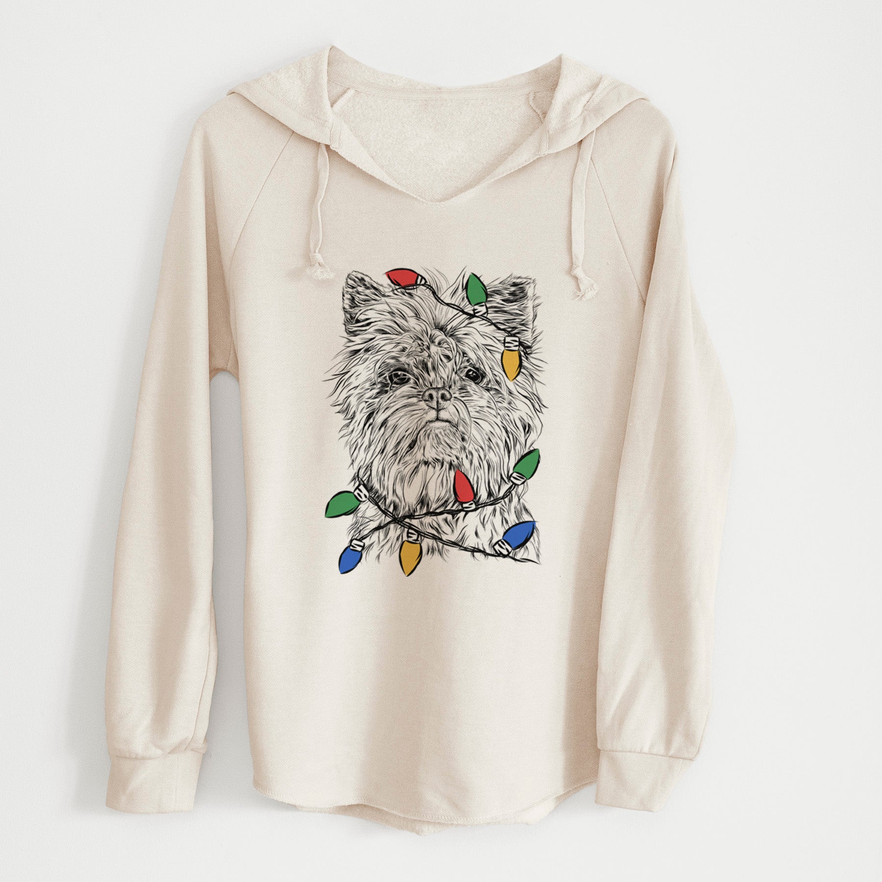 Christmas Lights Alvin the Affenpinscher - Cali Wave Hooded Sweatshirt