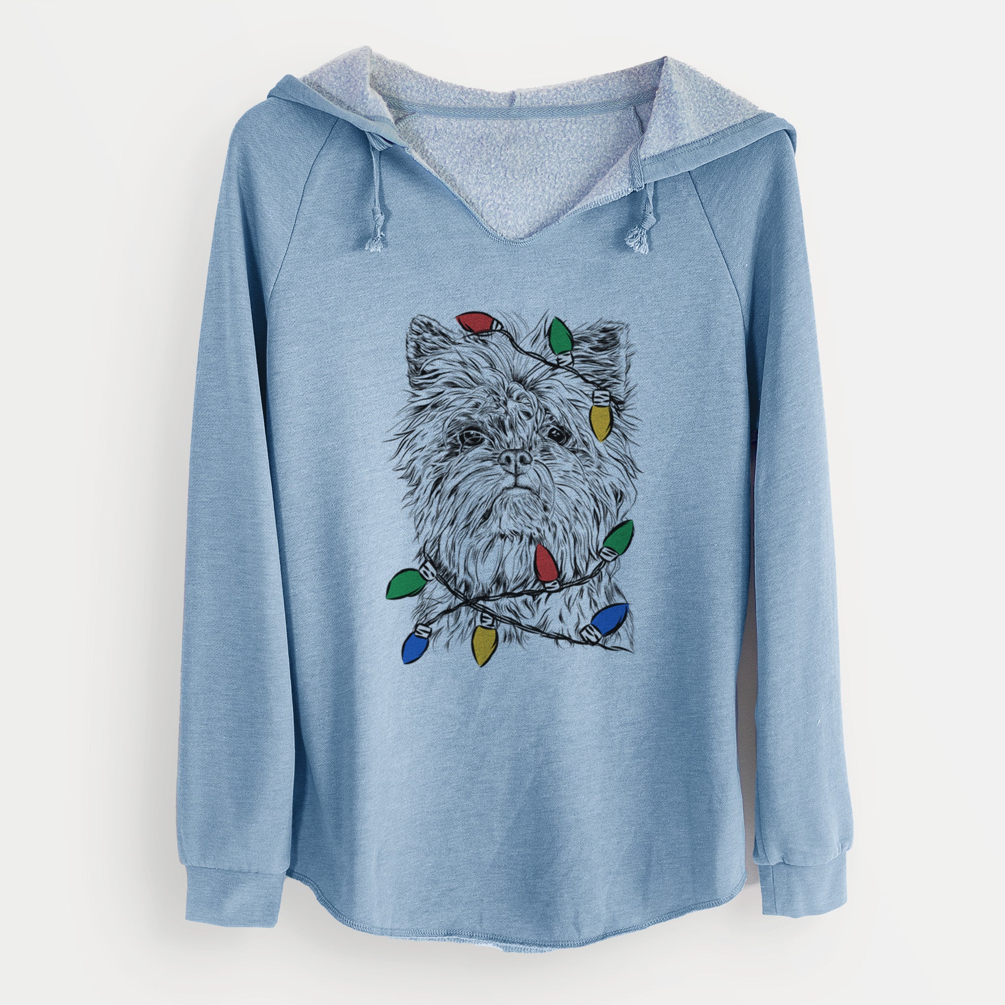 Christmas Lights Alvin the Affenpinscher - Cali Wave Hooded Sweatshirt