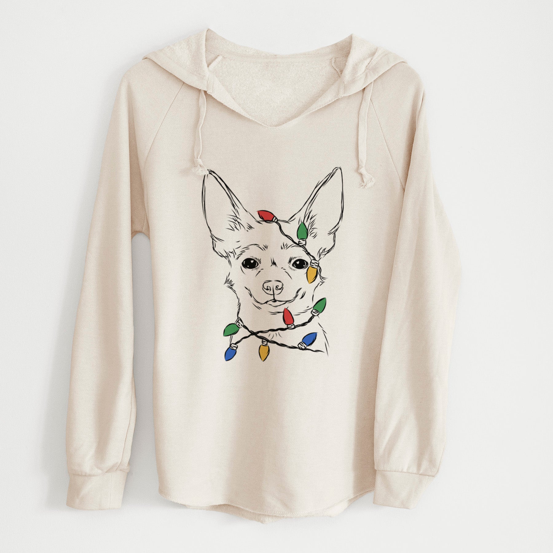 Christmas Lights Amos the Chihuahua - Cali Wave Hooded Sweatshirt