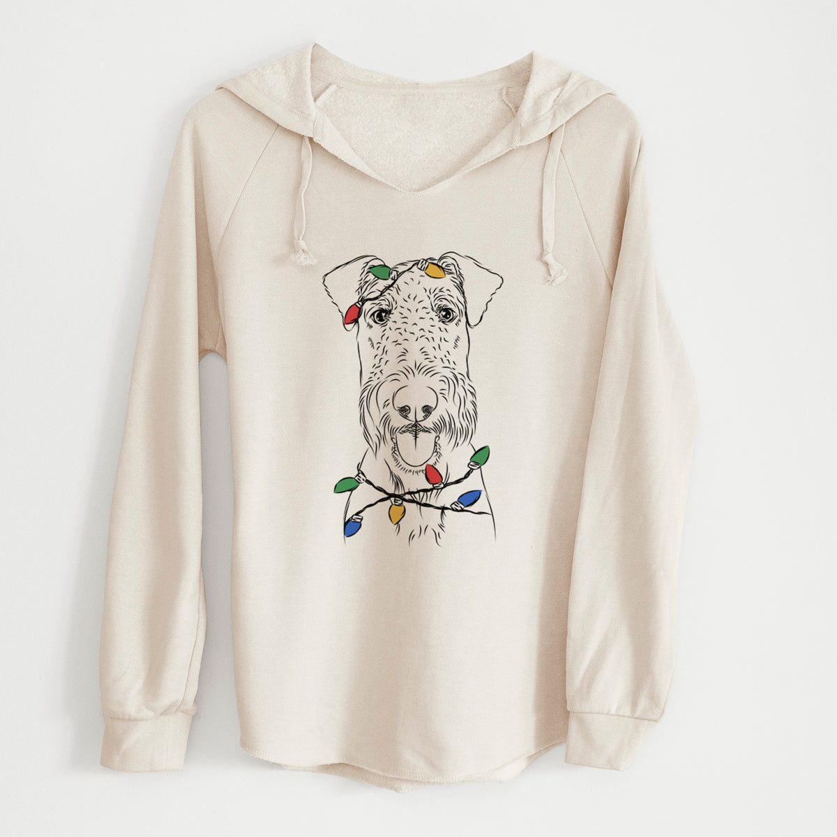 Christmas Lights Andy the Airedale Terrier - Cali Wave Hooded Sweatshirt