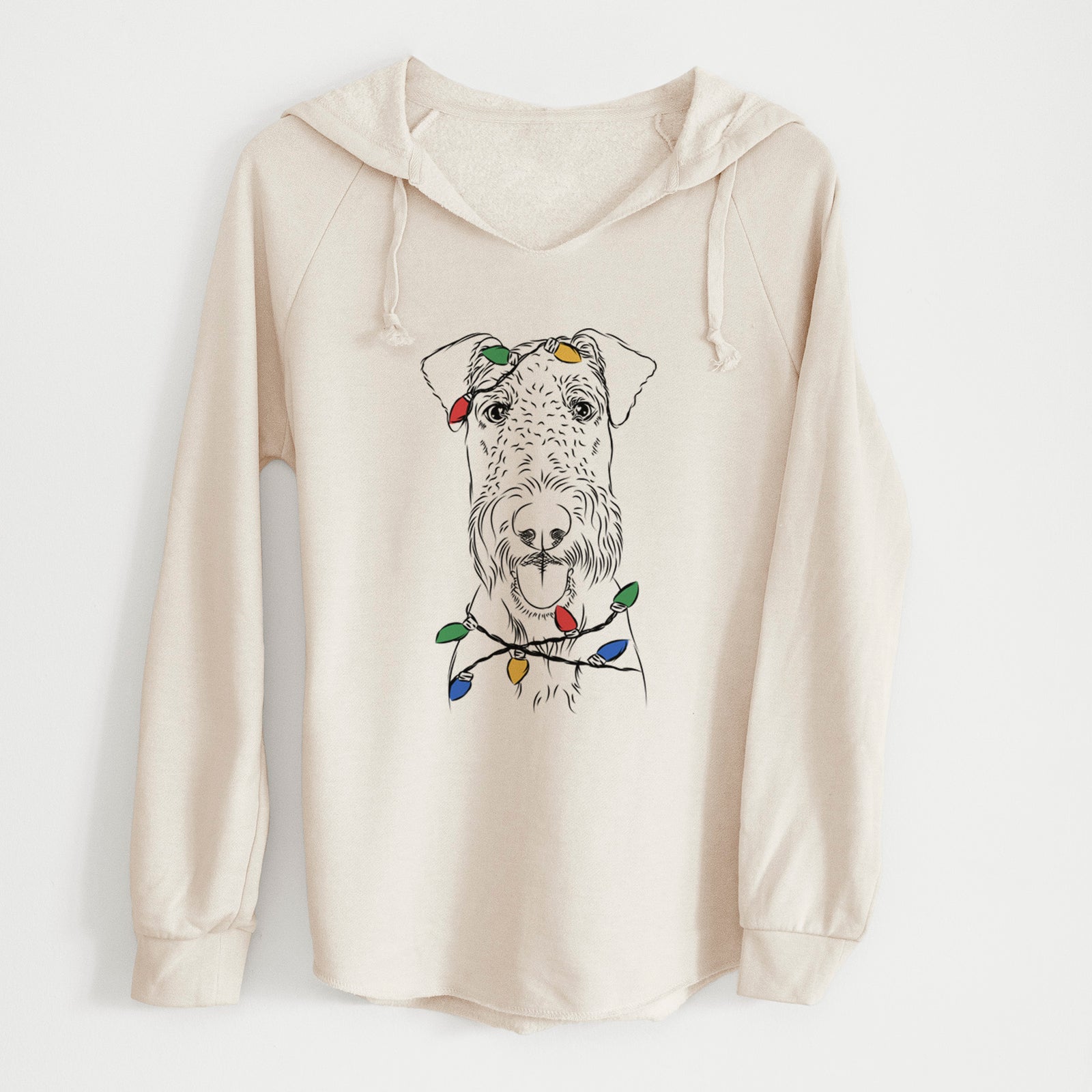 Christmas Lights Andy the Airedale Terrier - Cali Wave Hooded Sweatshirt