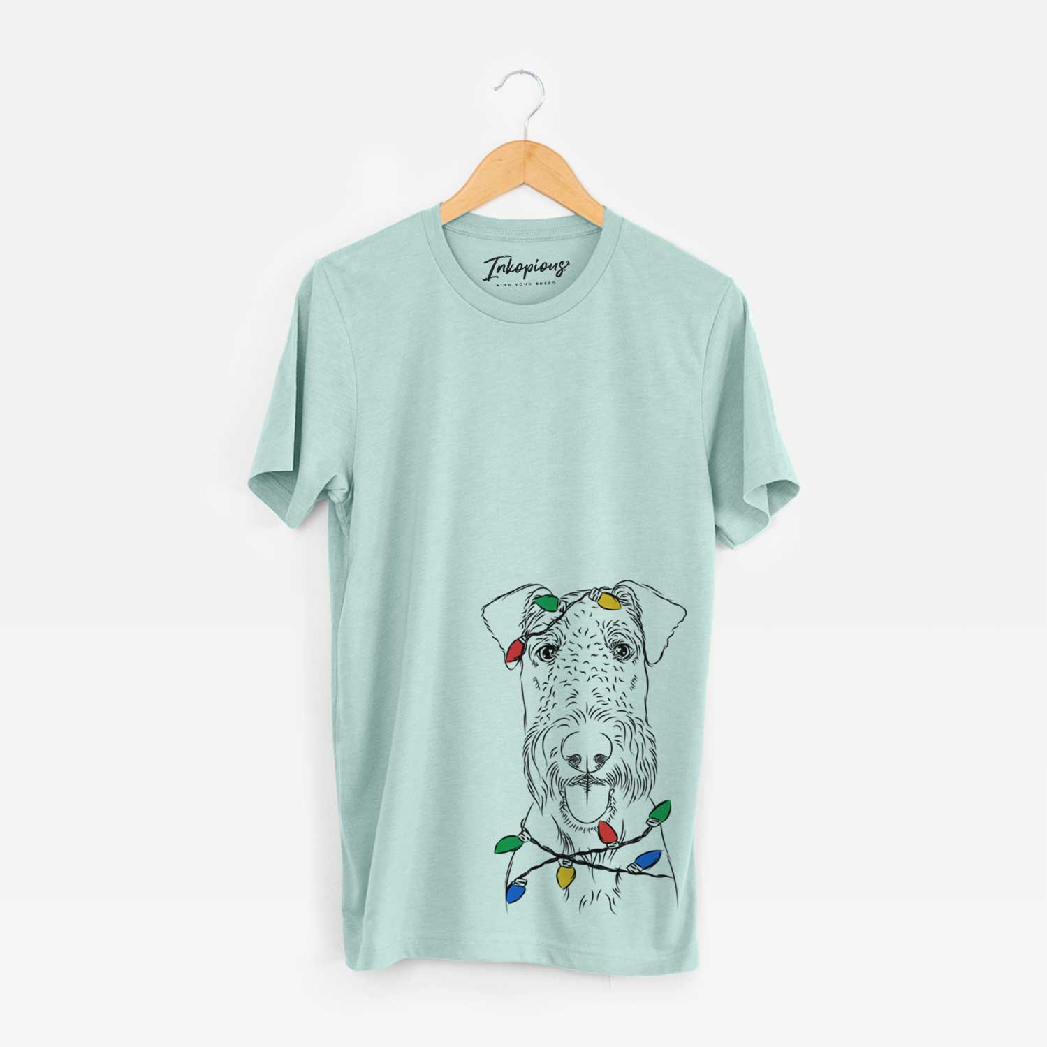 Christmas Lights Andy the Airedale Terrier - Unisex Crewneck