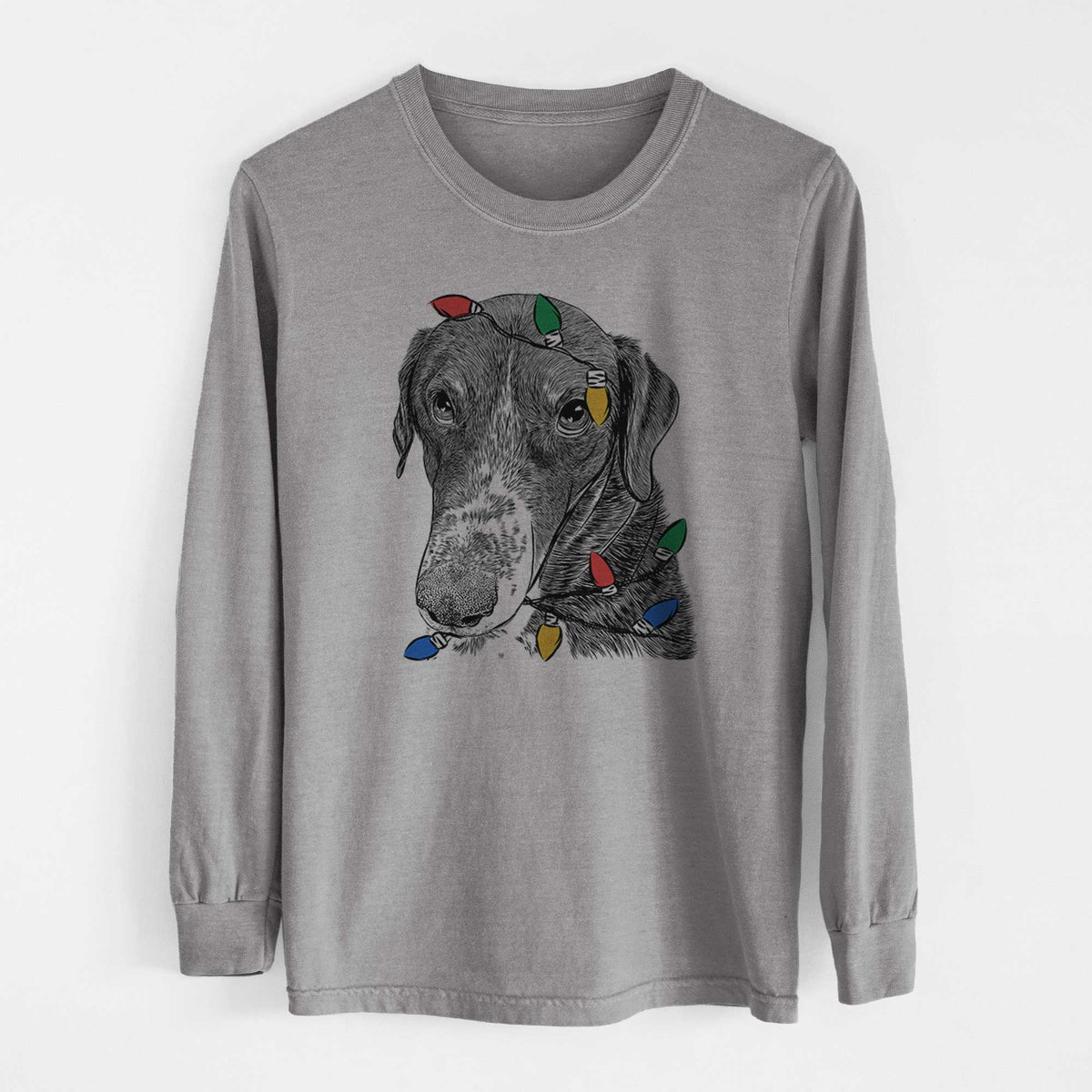 Christmas Lights Angel Orion the Mixed Breed - Heavyweight 100% Cotton Long Sleeve