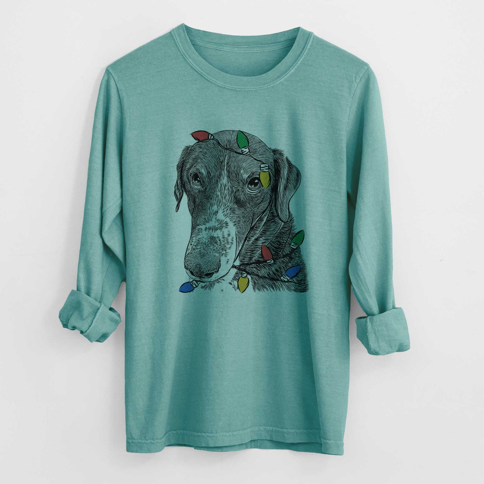 Christmas Lights Angel Orion the Mixed Breed - Heavyweight 100% Cotton Long Sleeve