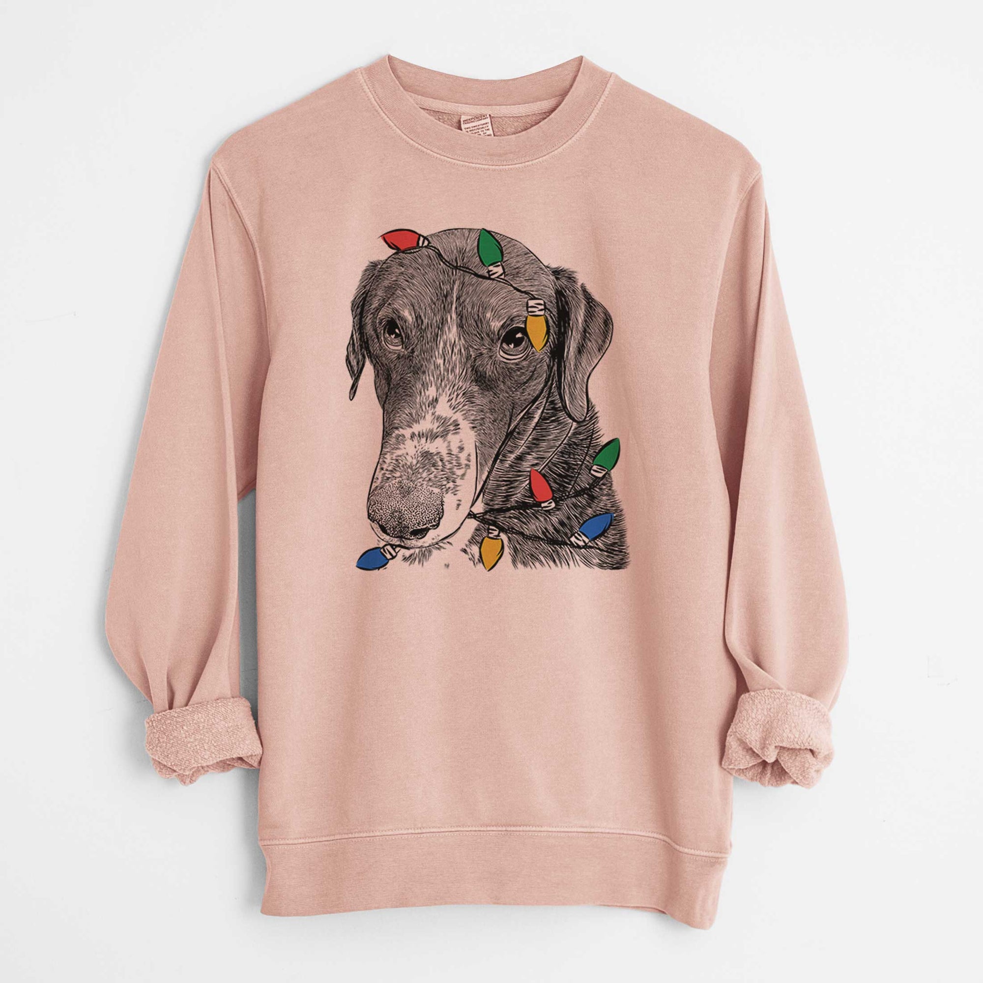 Christmas Lights Angel Orion the Mixed Breed - Unisex Pigment Dyed Crew Sweatshirt