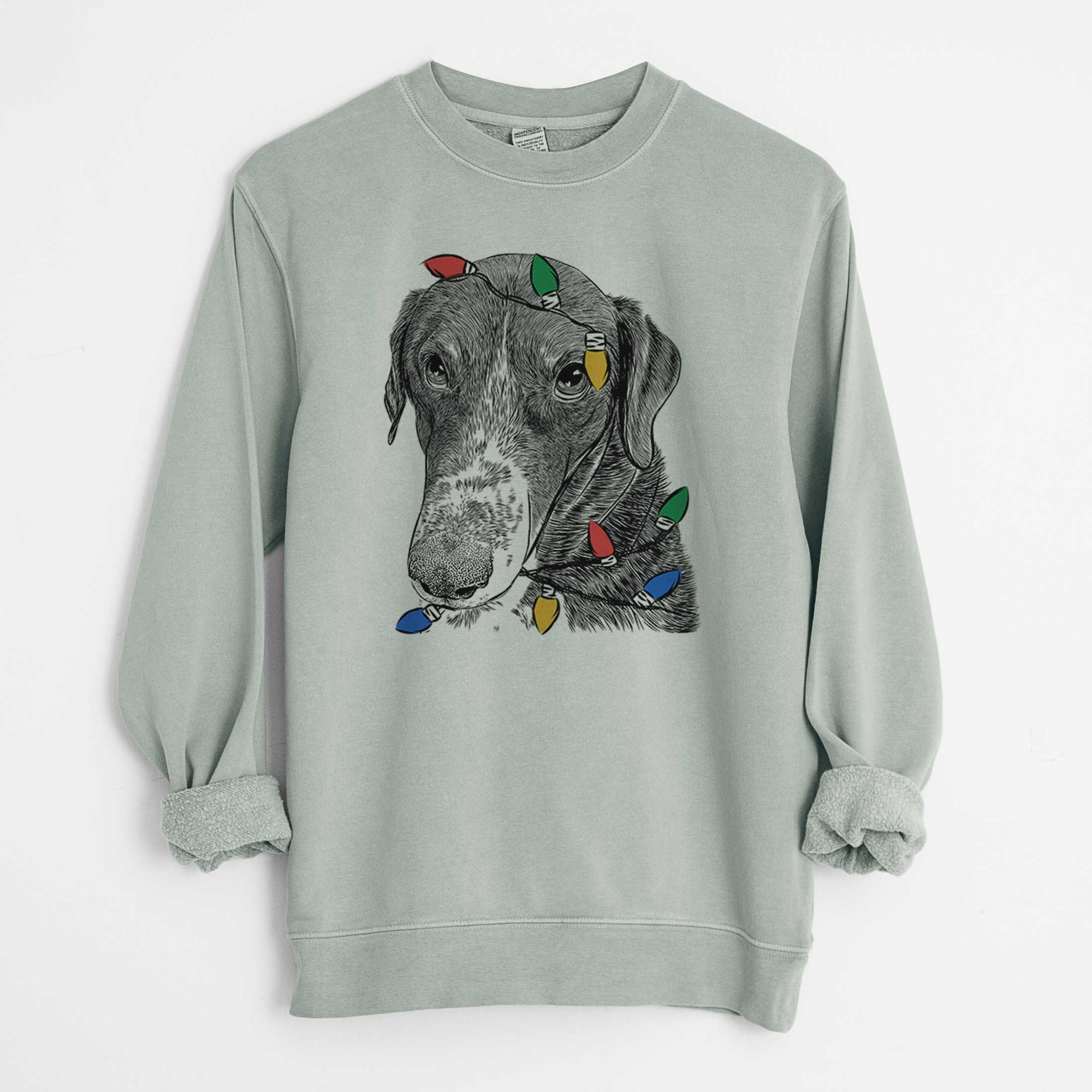 Christmas Lights Angel Orion the Mixed Breed - Unisex Pigment Dyed Crew Sweatshirt