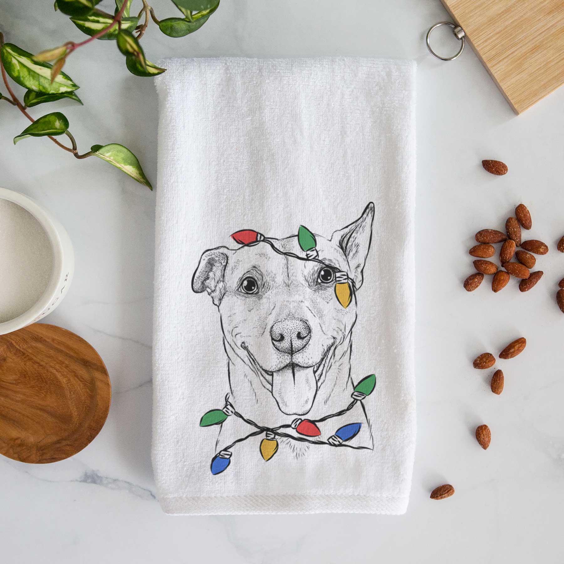 Annie Belle the Pitbull Mix Decorative Hand Towel