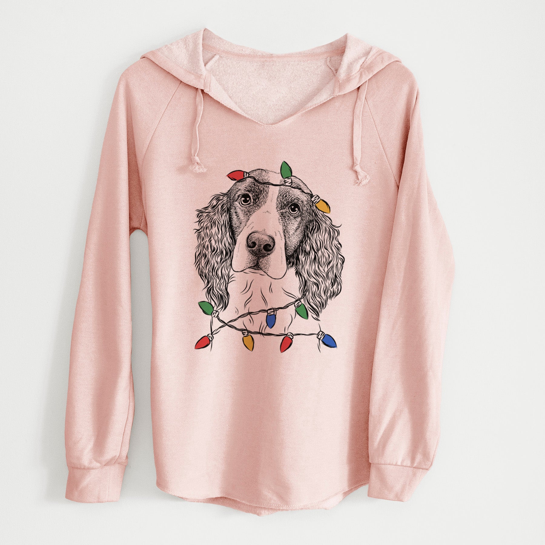 Christmas Lights Annie the English Springer Spaniel - Cali Wave Hooded Sweatshirt