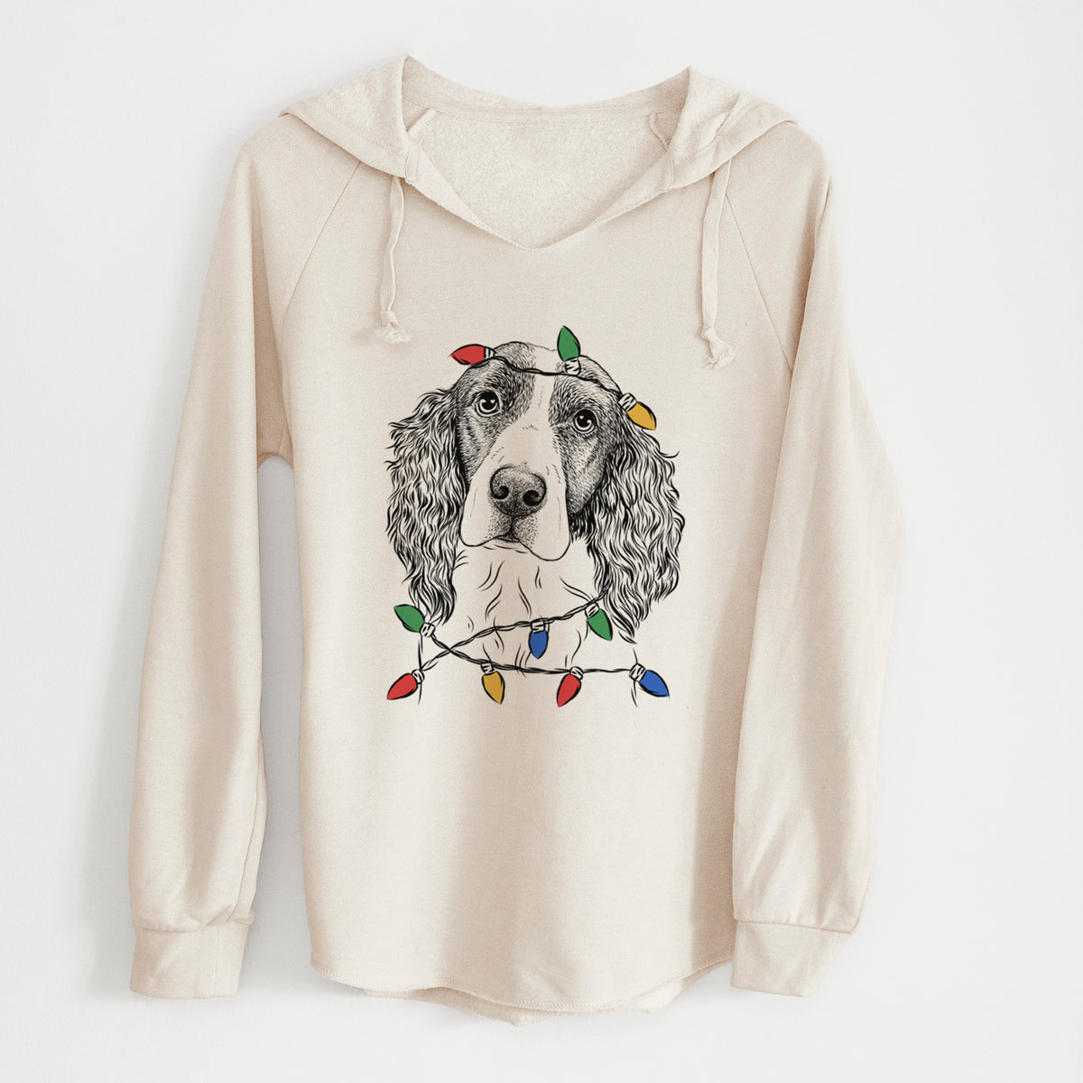 Christmas Lights Annie the English Springer Spaniel - Cali Wave Hooded Sweatshirt