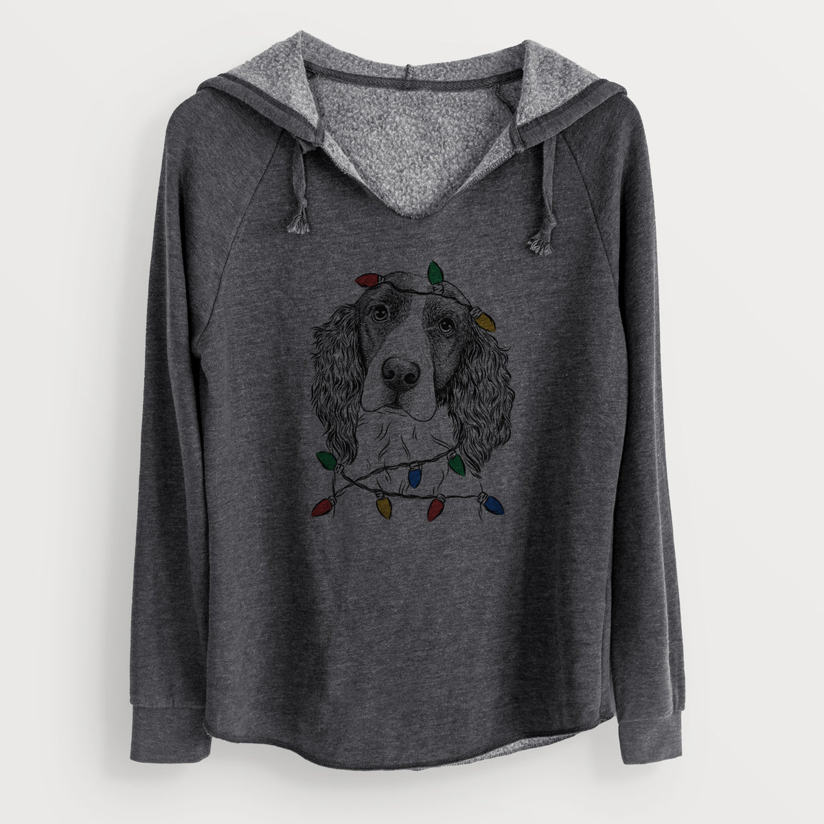 Christmas Lights Annie the English Springer Spaniel - Cali Wave Hooded Sweatshirt