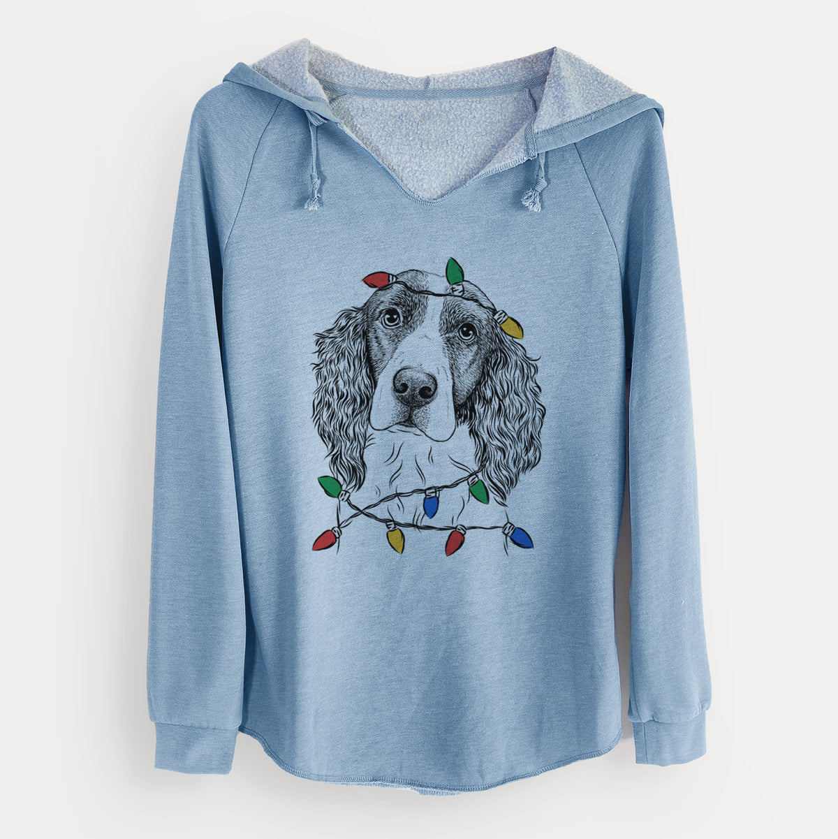 Christmas Lights Annie the English Springer Spaniel - Cali Wave Hooded Sweatshirt