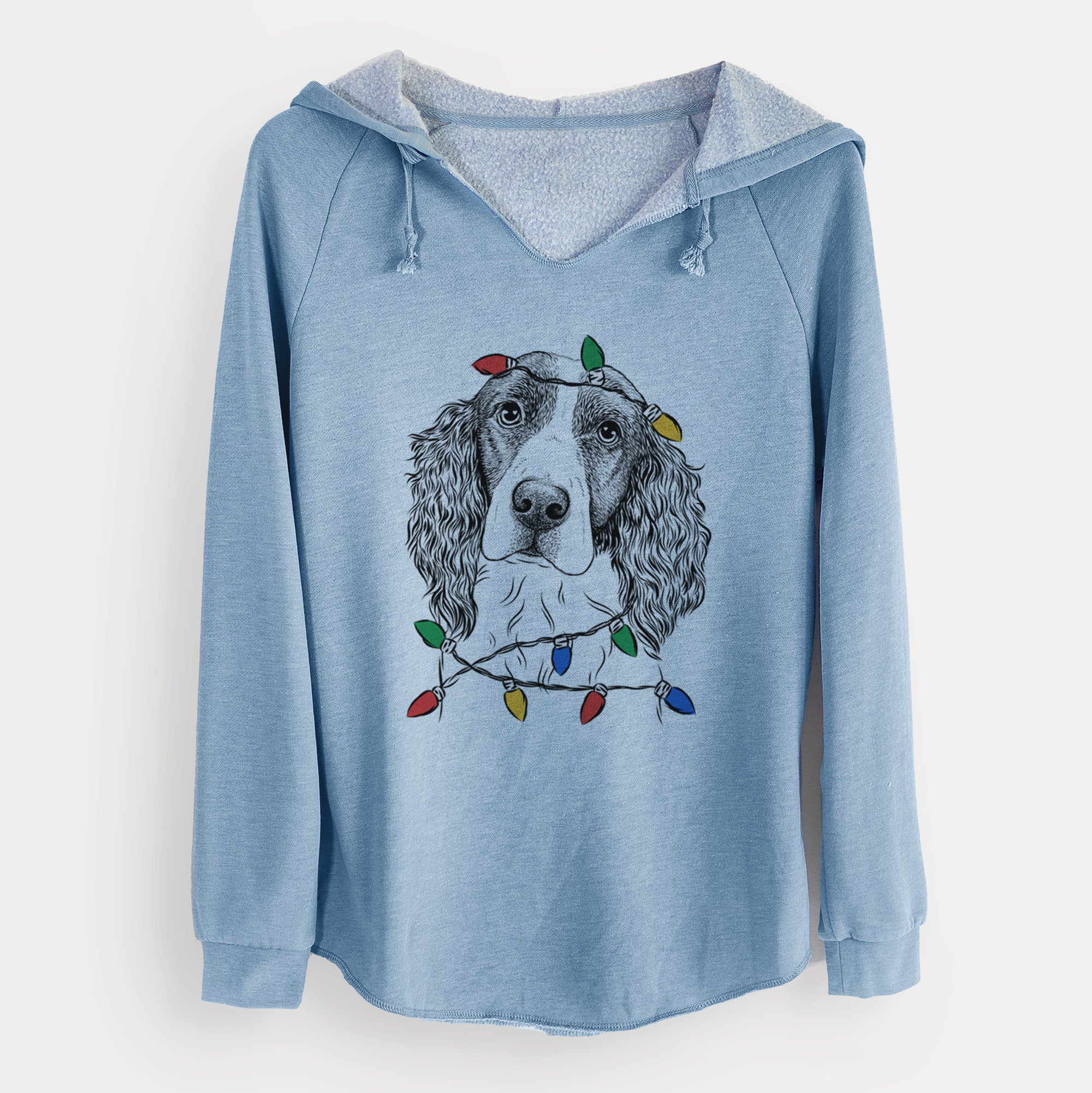 Christmas Lights Annie the English Springer Spaniel - Cali Wave Hooded Sweatshirt