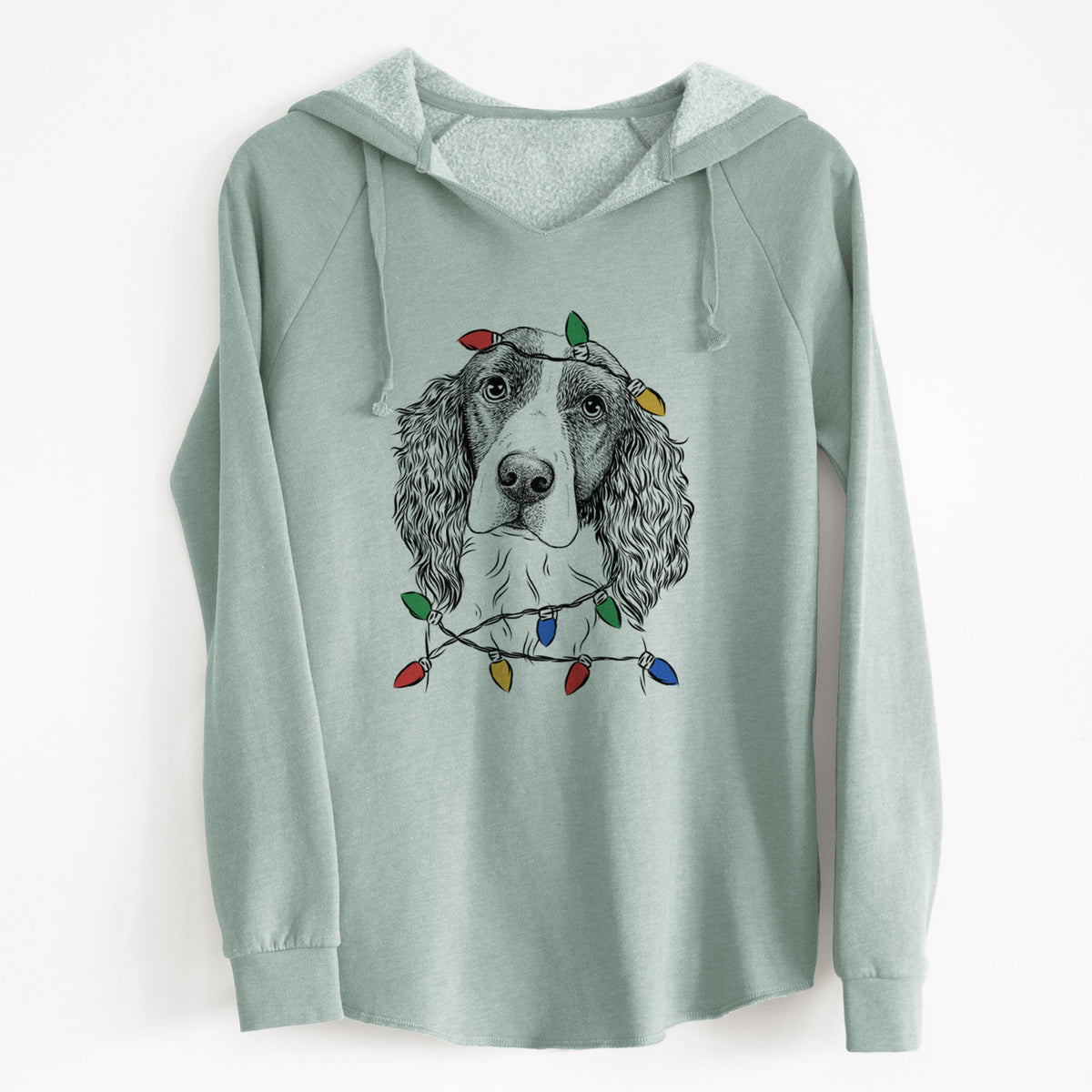 Christmas Lights Annie the English Springer Spaniel - Cali Wave Hooded Sweatshirt