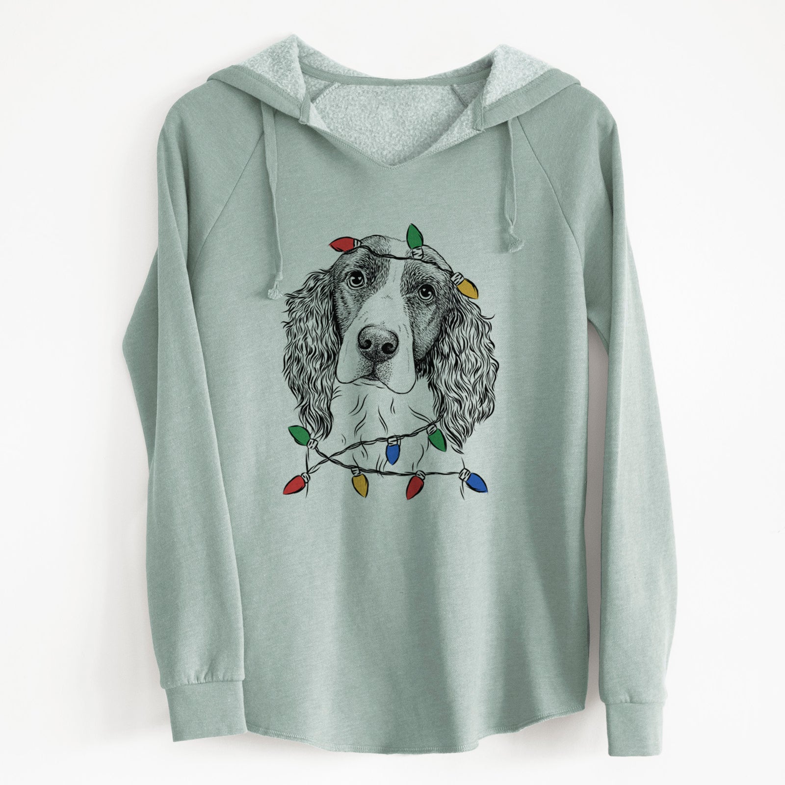 Christmas Lights Annie the English Springer Spaniel - Cali Wave Hooded Sweatshirt