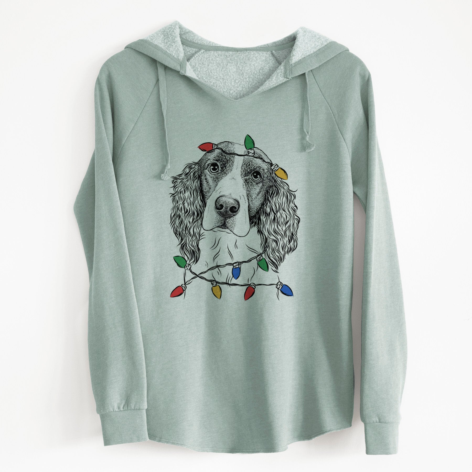 Christmas Lights Annie the English Springer Spaniel - Cali Wave Hooded Sweatshirt