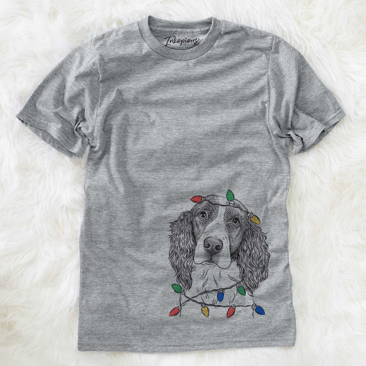 Christmas Lights Annie the English Springer Spaniel - Unisex Crewneck