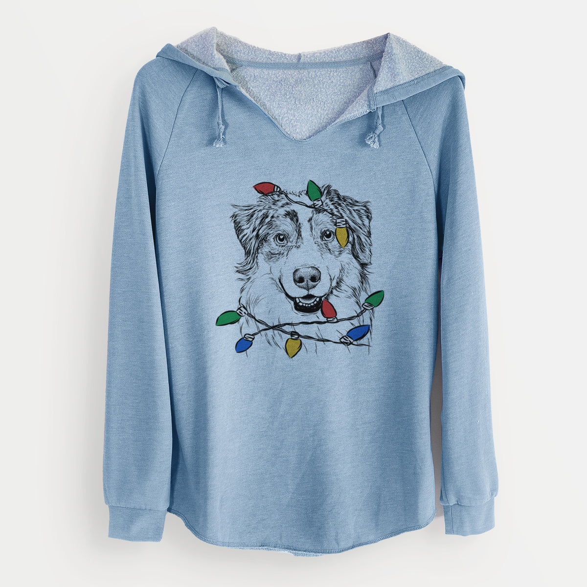 Christmas Lights Aonghus the Australian Shepherd - Cali Wave Hooded Sweatshirt