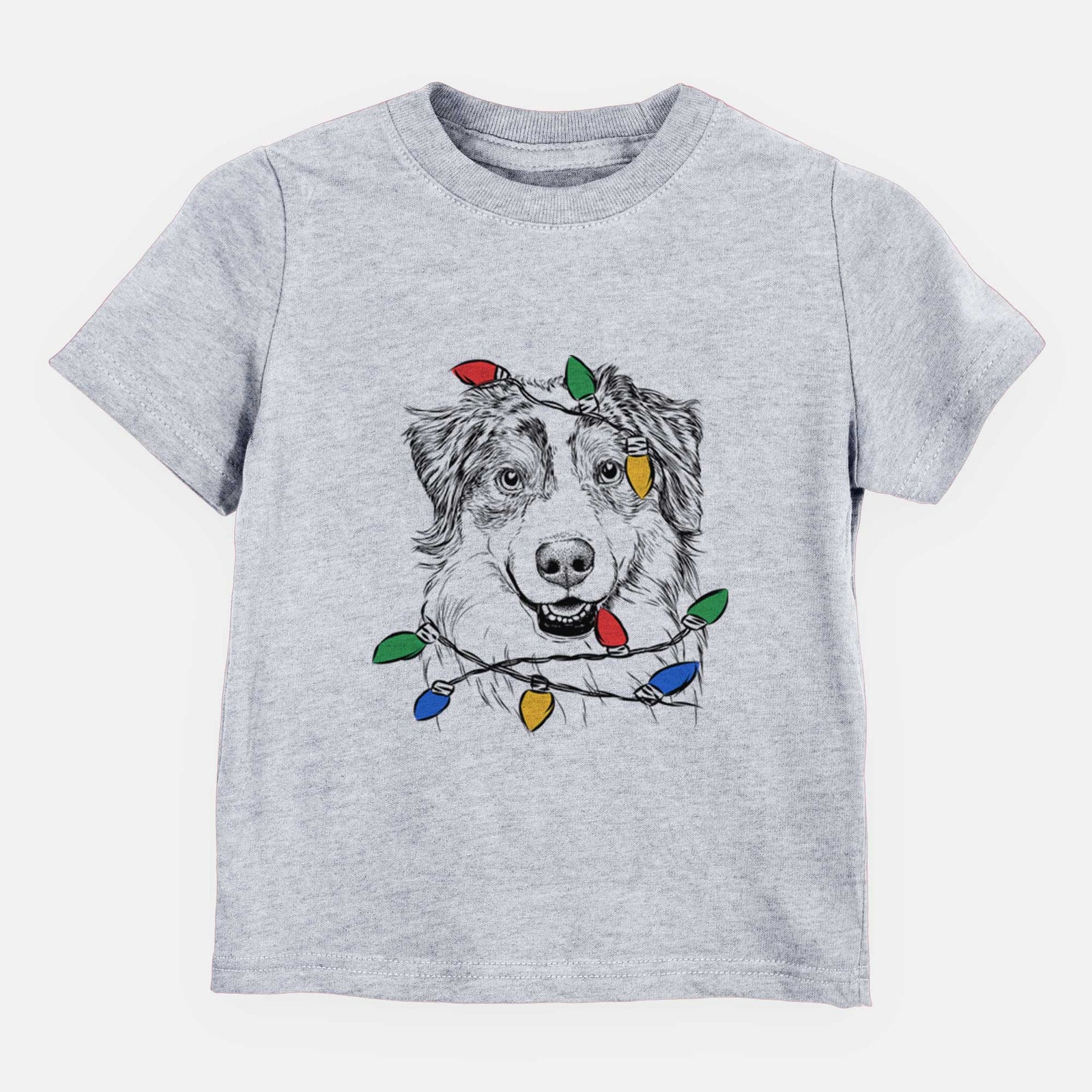 Christmas Lights Aonghus the Australian Shepherd - Kids/Youth/Toddler Shirt