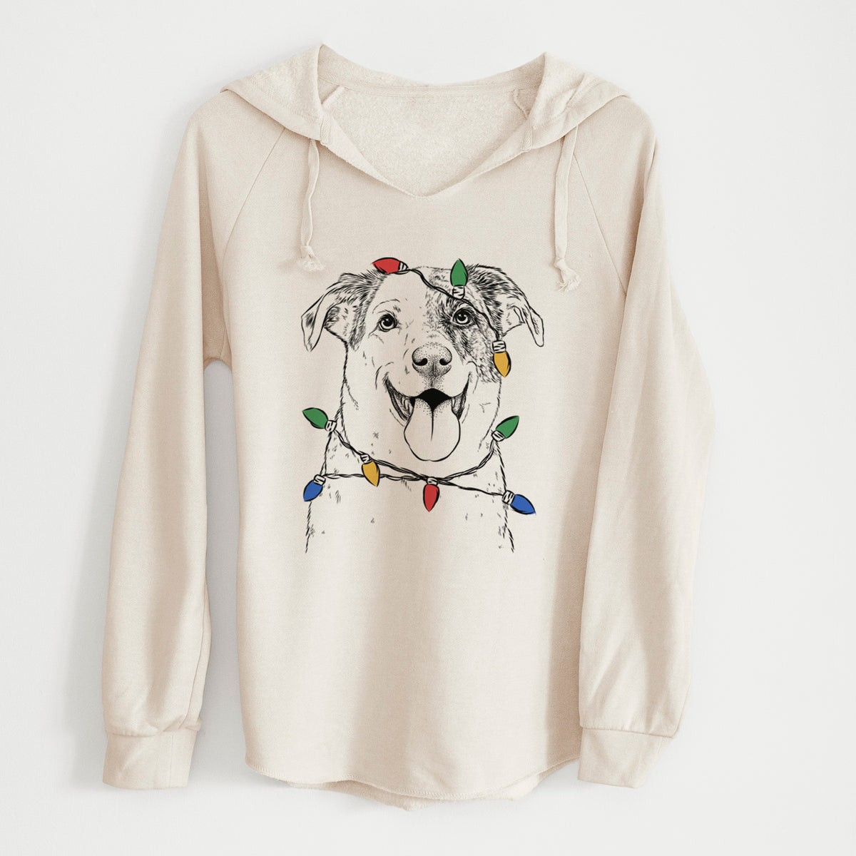Christmas Lights Archer the Shepherd Mix - Cali Wave Hooded Sweatshirt