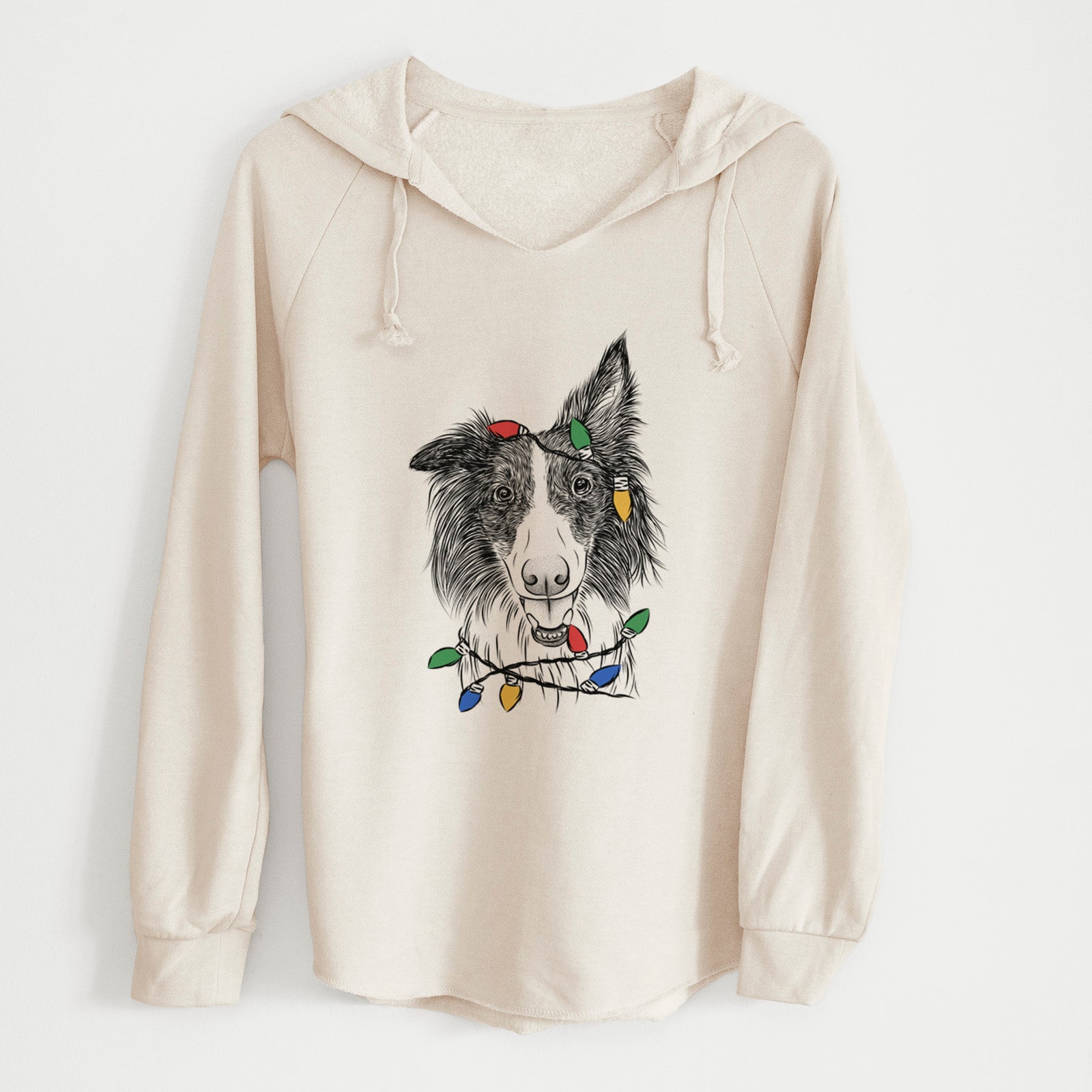 Christmas Lights Archie the Silken Windhound - Cali Wave Hooded Sweatshirt