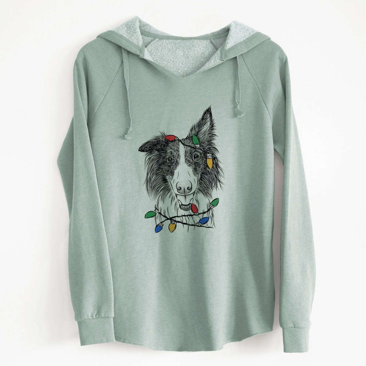 Christmas Lights Archie the Silken Windhound - Cali Wave Hooded Sweatshirt