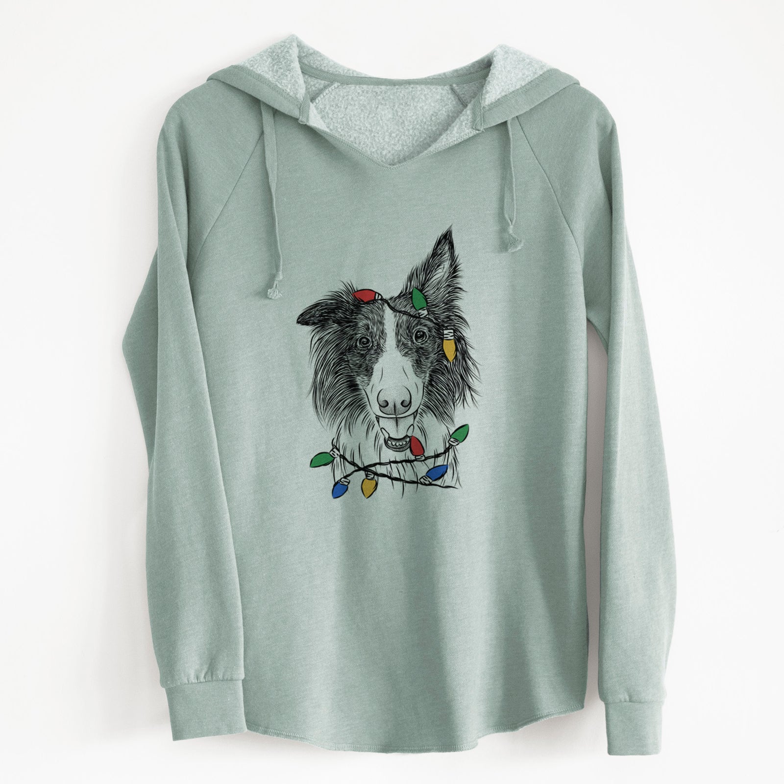 Christmas Lights Archie the Silken Windhound - Cali Wave Hooded Sweatshirt