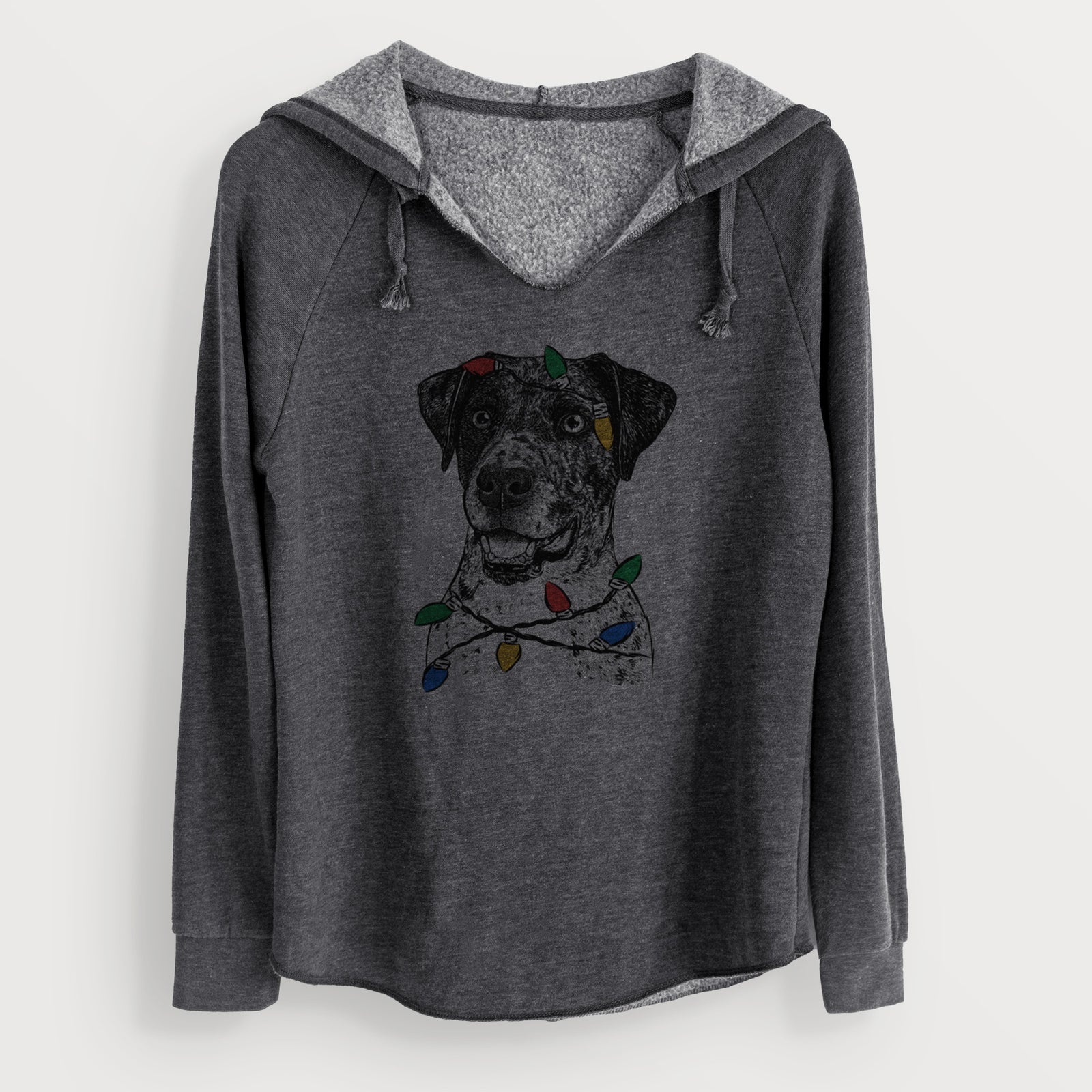 Christmas Lights Argos the Catahoula - Cali Wave Hooded Sweatshirt
