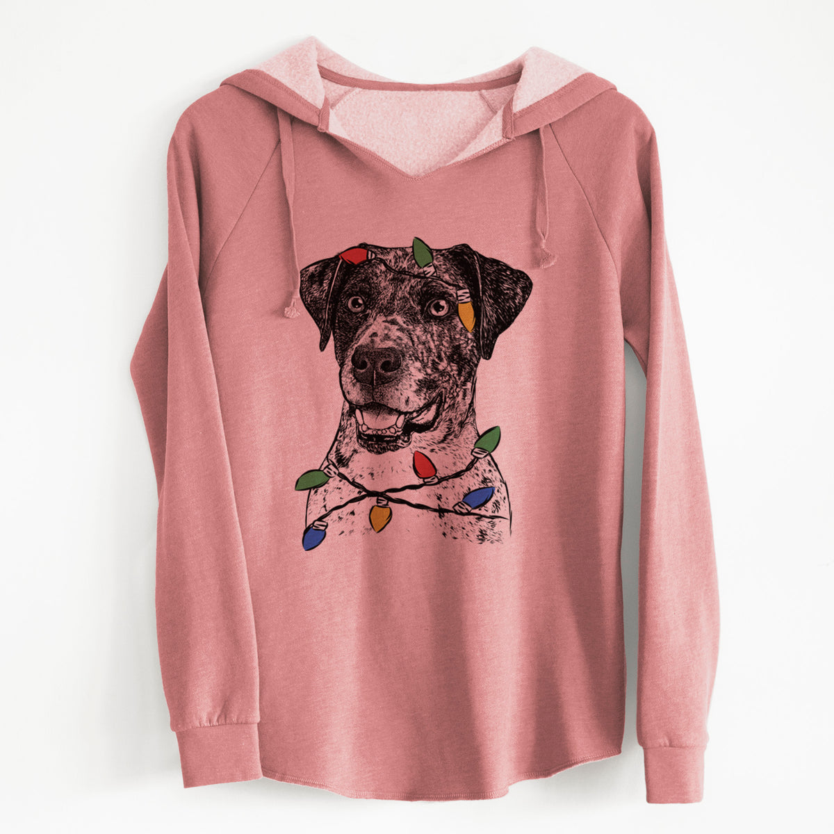 Christmas Lights Argos the Catahoula - Cali Wave Hooded Sweatshirt