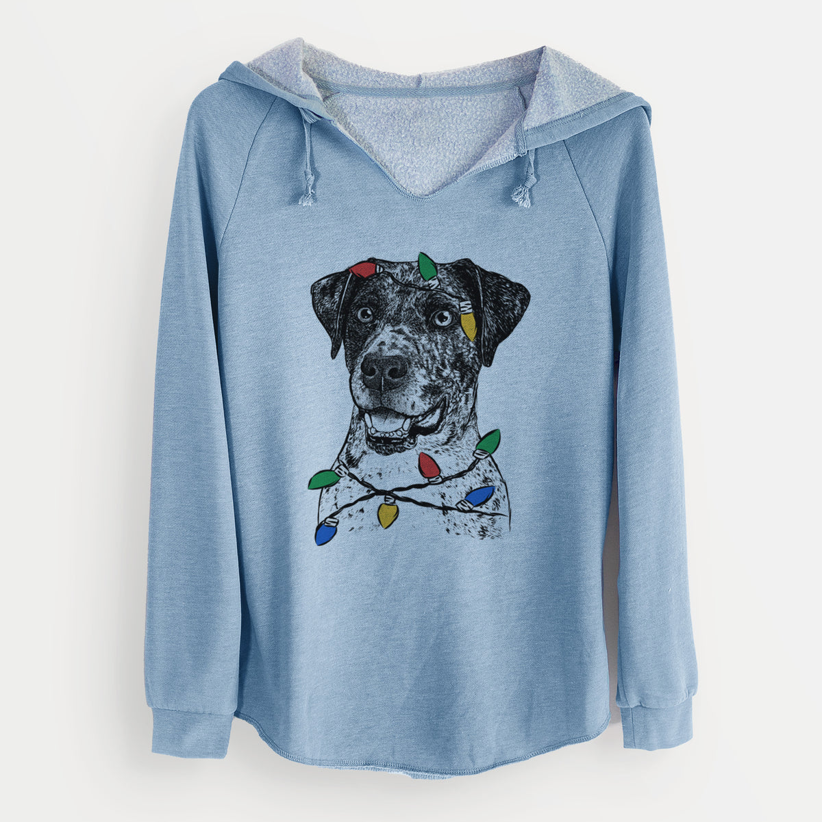 Christmas Lights Argos the Catahoula - Cali Wave Hooded Sweatshirt