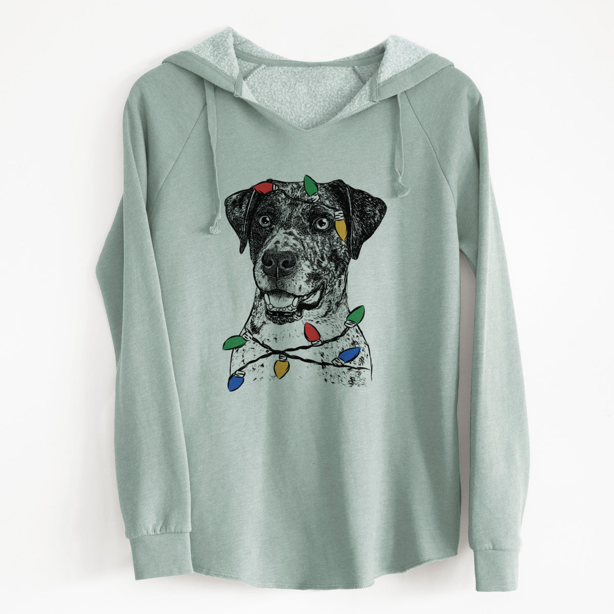Christmas Lights Argos the Catahoula - Cali Wave Hooded Sweatshirt