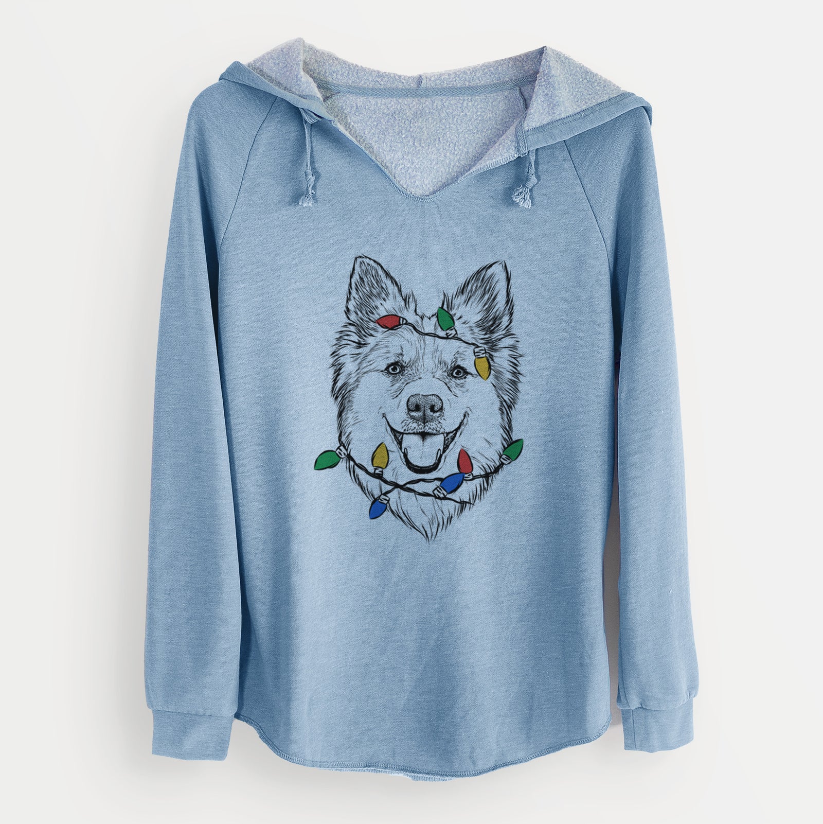 Christmas Lights Ari the Icelandic Sheepdog - Cali Wave Hooded Sweatshirt