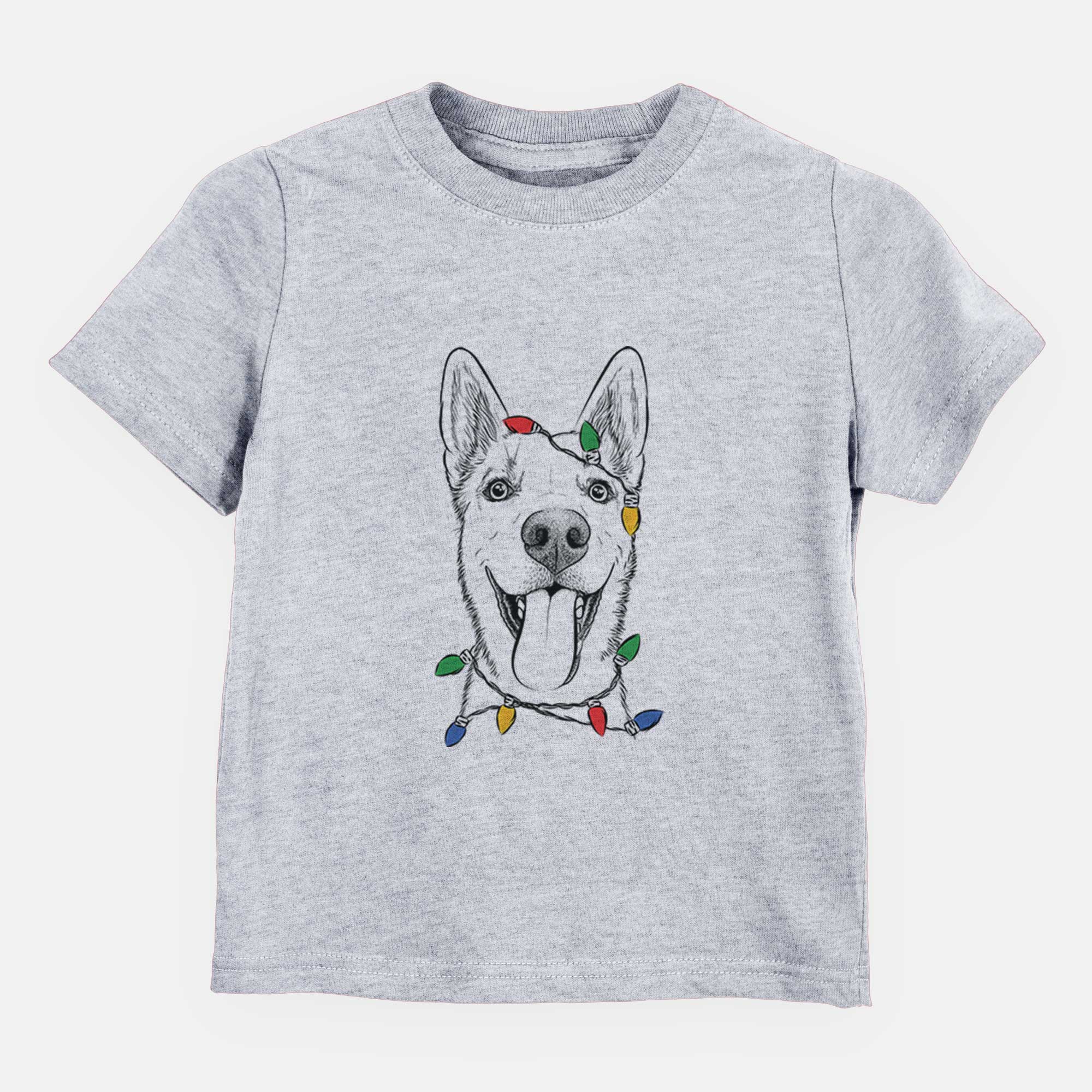 Christmas Lights Arlo the Husky Shepherd Mix - Kids/Youth/Toddler Shirt