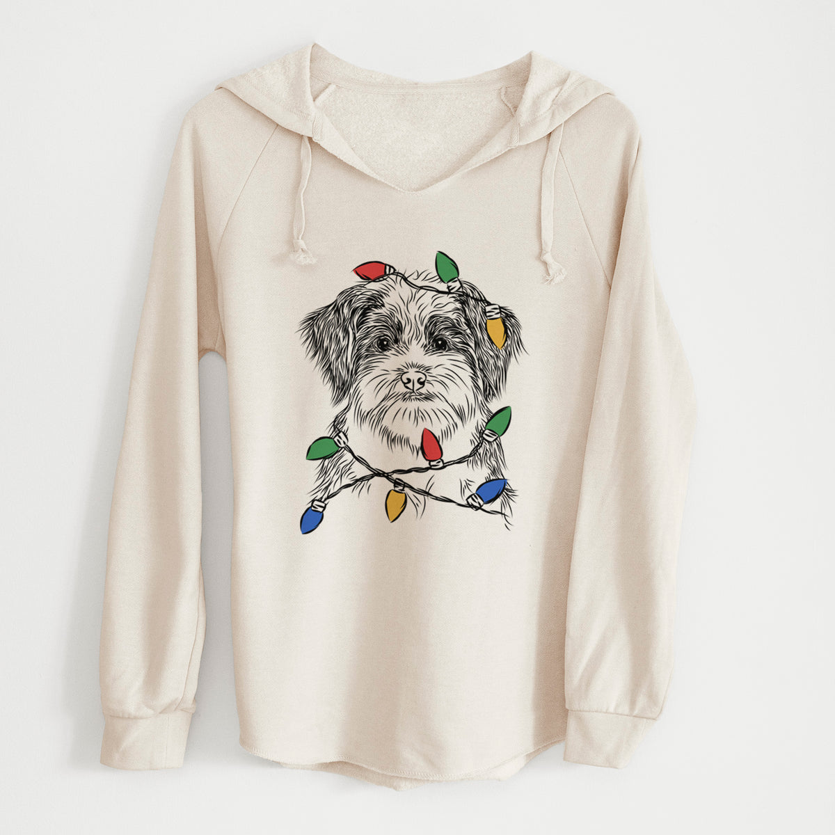 Christmas Lights Asa the Havanese - Cali Wave Hooded Sweatshirt