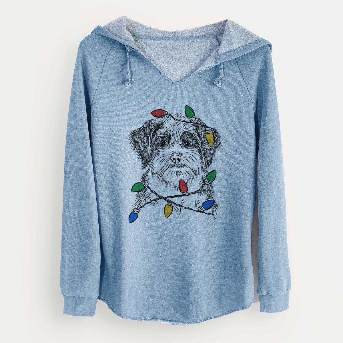 Christmas Lights Asa the Havanese - Cali Wave Hooded Sweatshirt