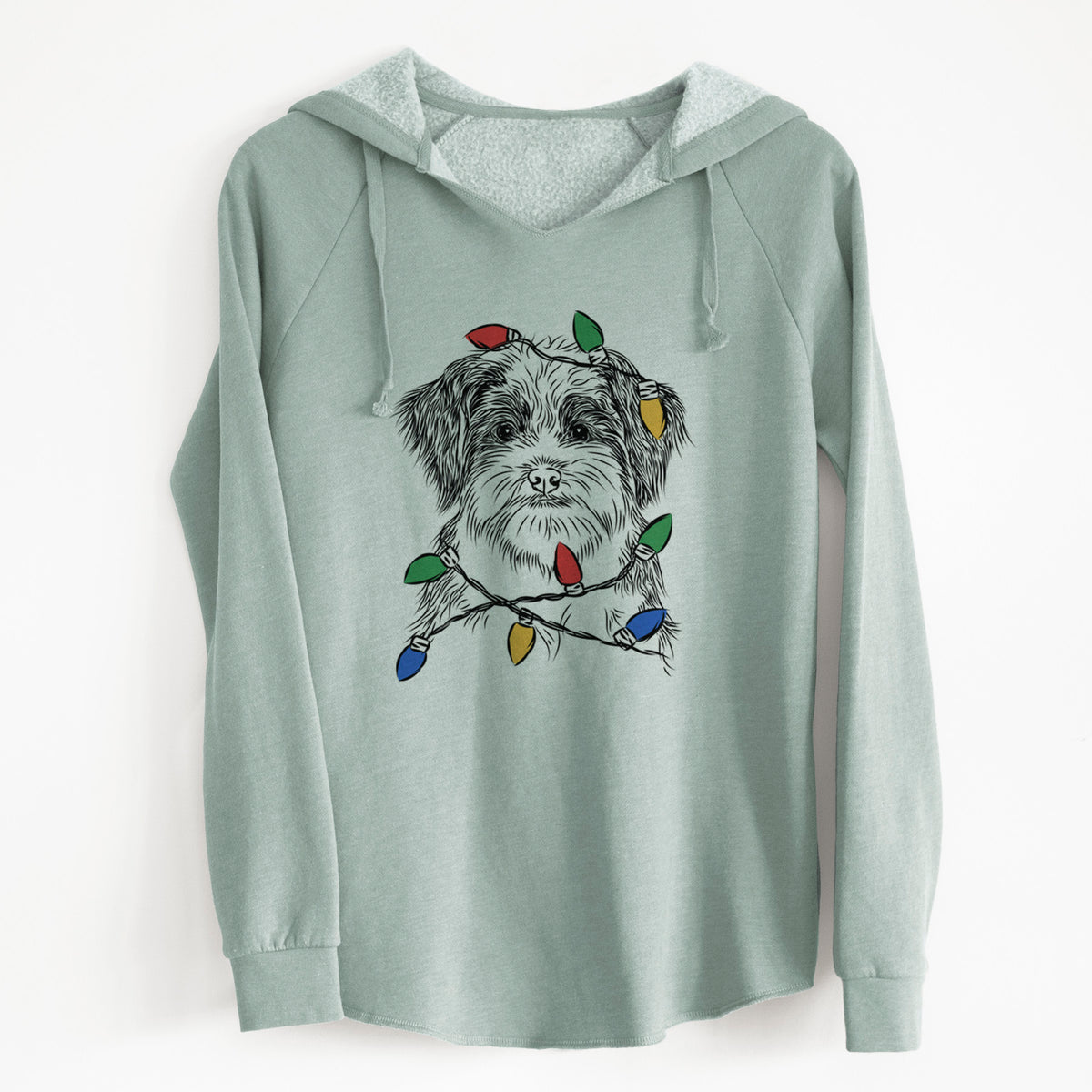 Christmas Lights Asa the Havanese - Cali Wave Hooded Sweatshirt