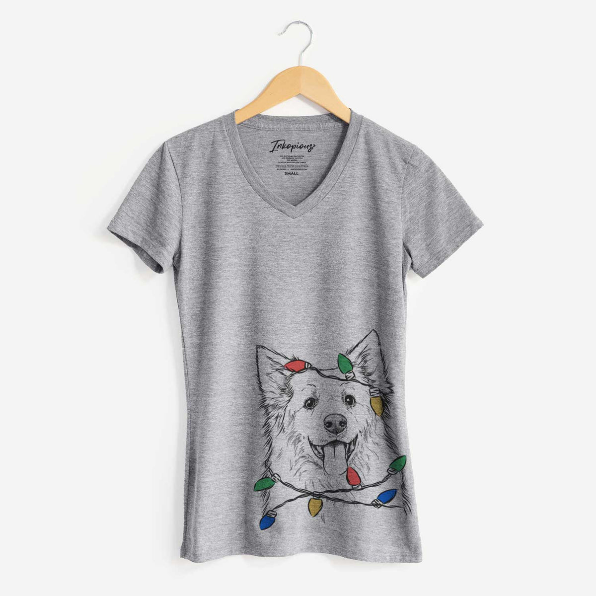 Christmas Lights Aspenita the Mixed Breed - Women's V-neck Shirt