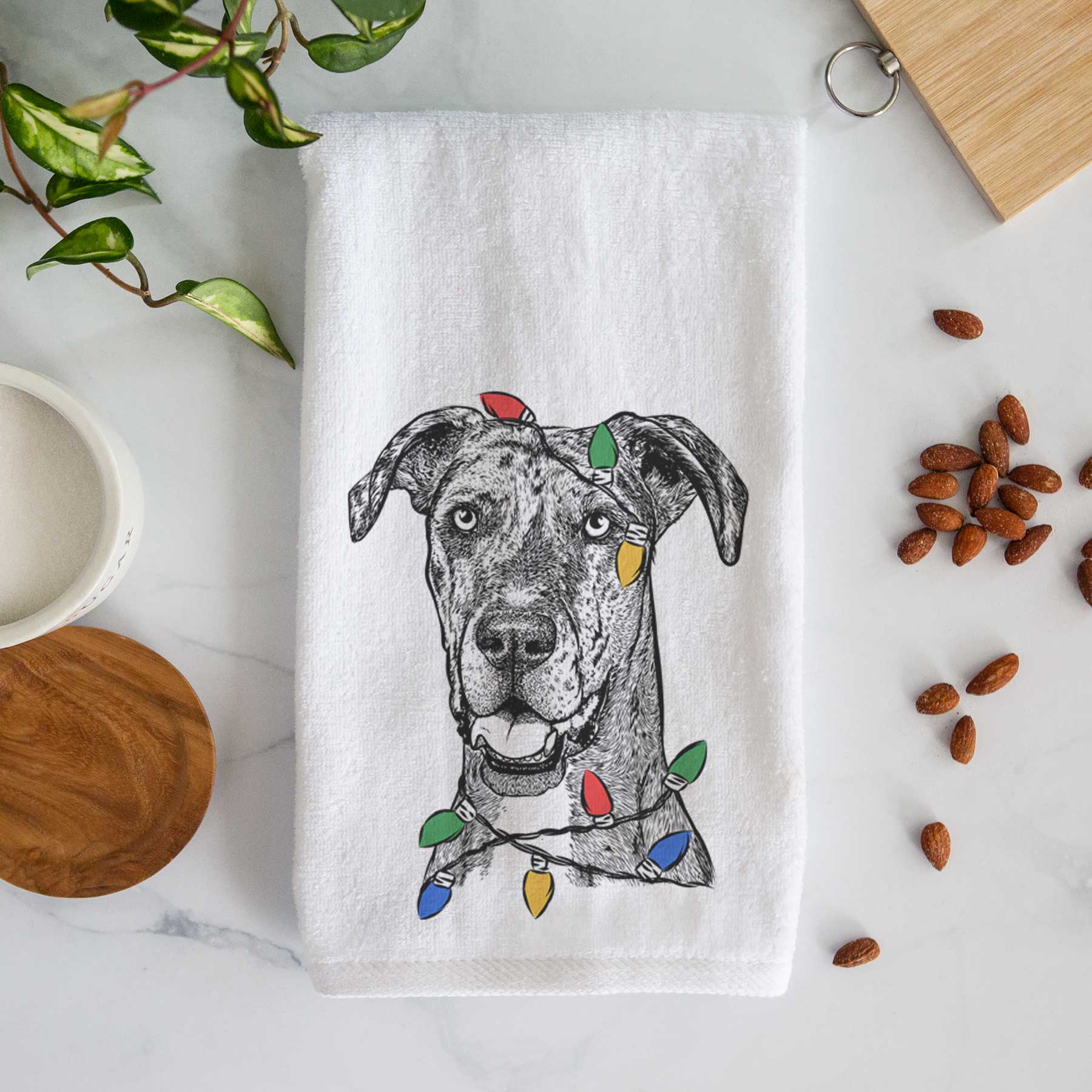 Athena the Merle Great Dane Decorative Hand Towel