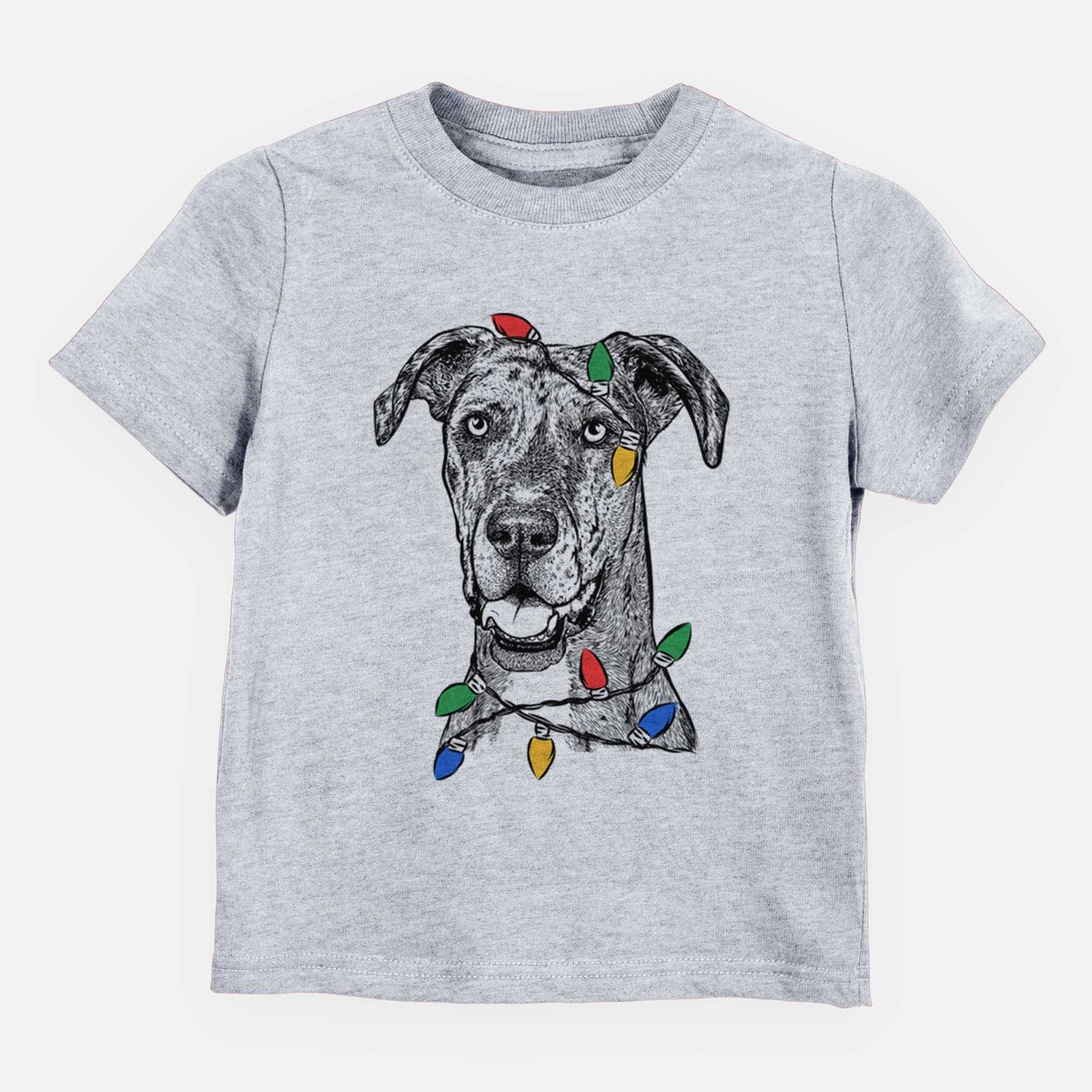 Christmas Lights Athena the Merle Great Dane - Kids/Youth/Toddler Shirt