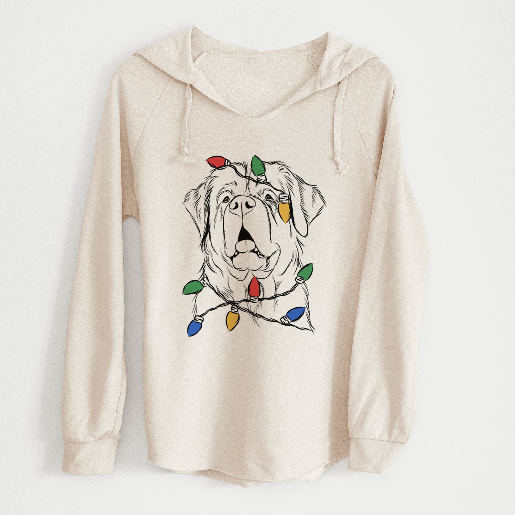 Christmas Lights Atlas the Saint Bernard - Cali Wave Hooded Sweatshirt