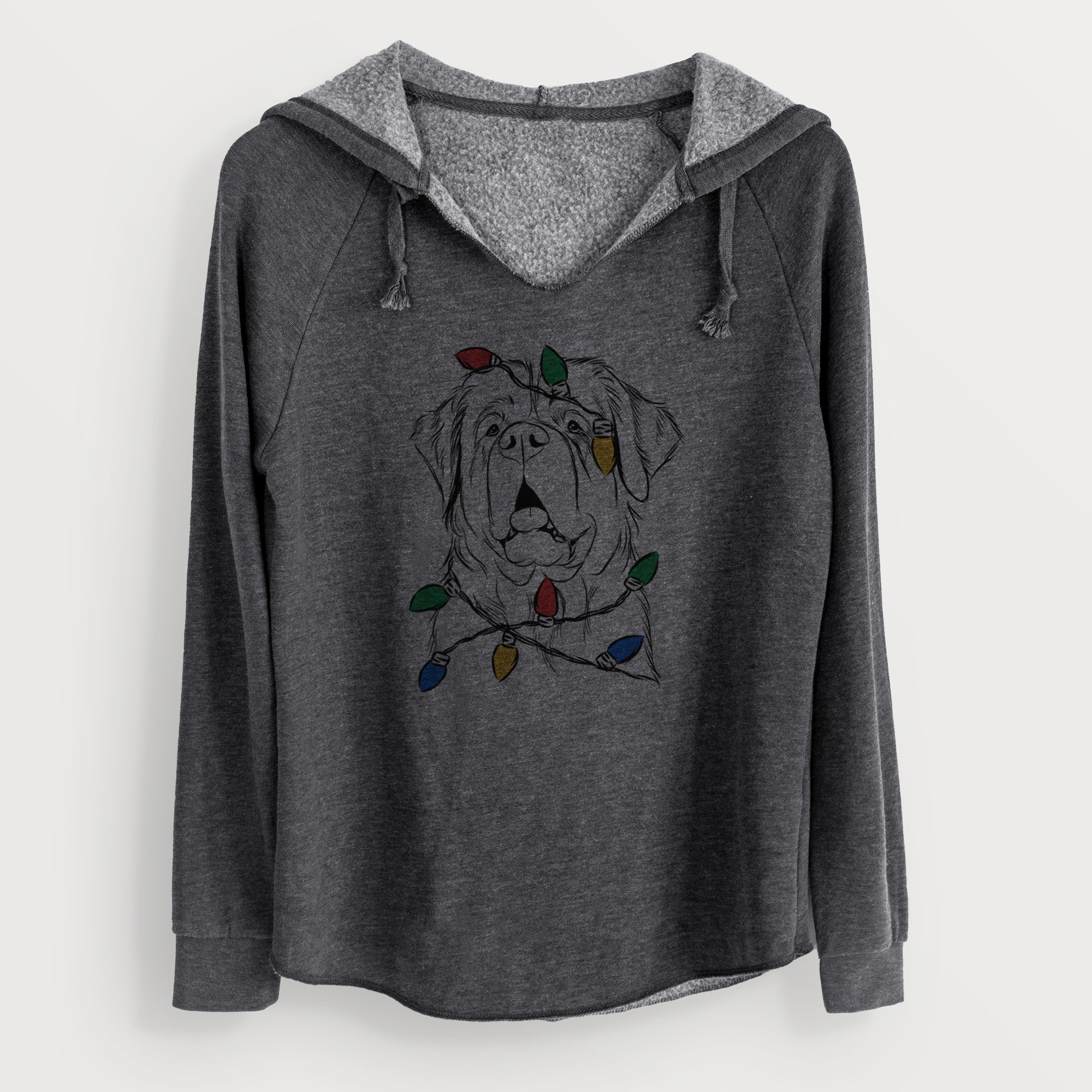 Christmas Lights Atlas the Saint Bernard - Cali Wave Hooded Sweatshirt