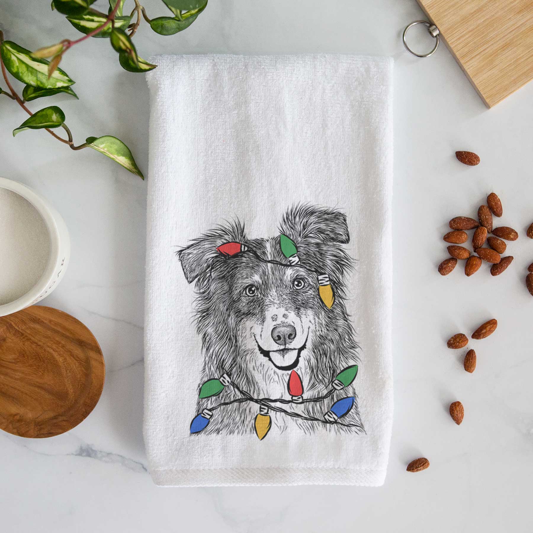 Aushe the Australian Shepherd Decorative Hand Towel