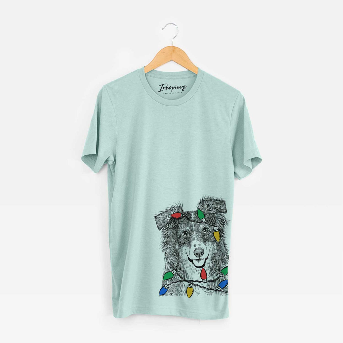 Christmas Lights Aushe the Australian Shepherd - Unisex Crewneck